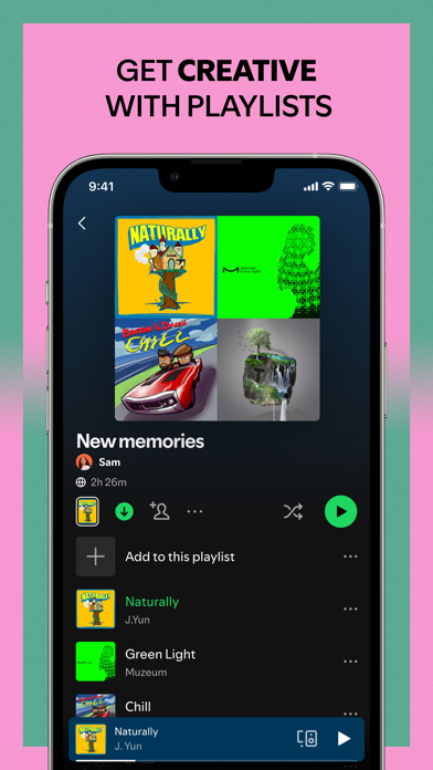 Spotify App Store screenshot 8: GET CREATIVE WITH PLAYLISTS