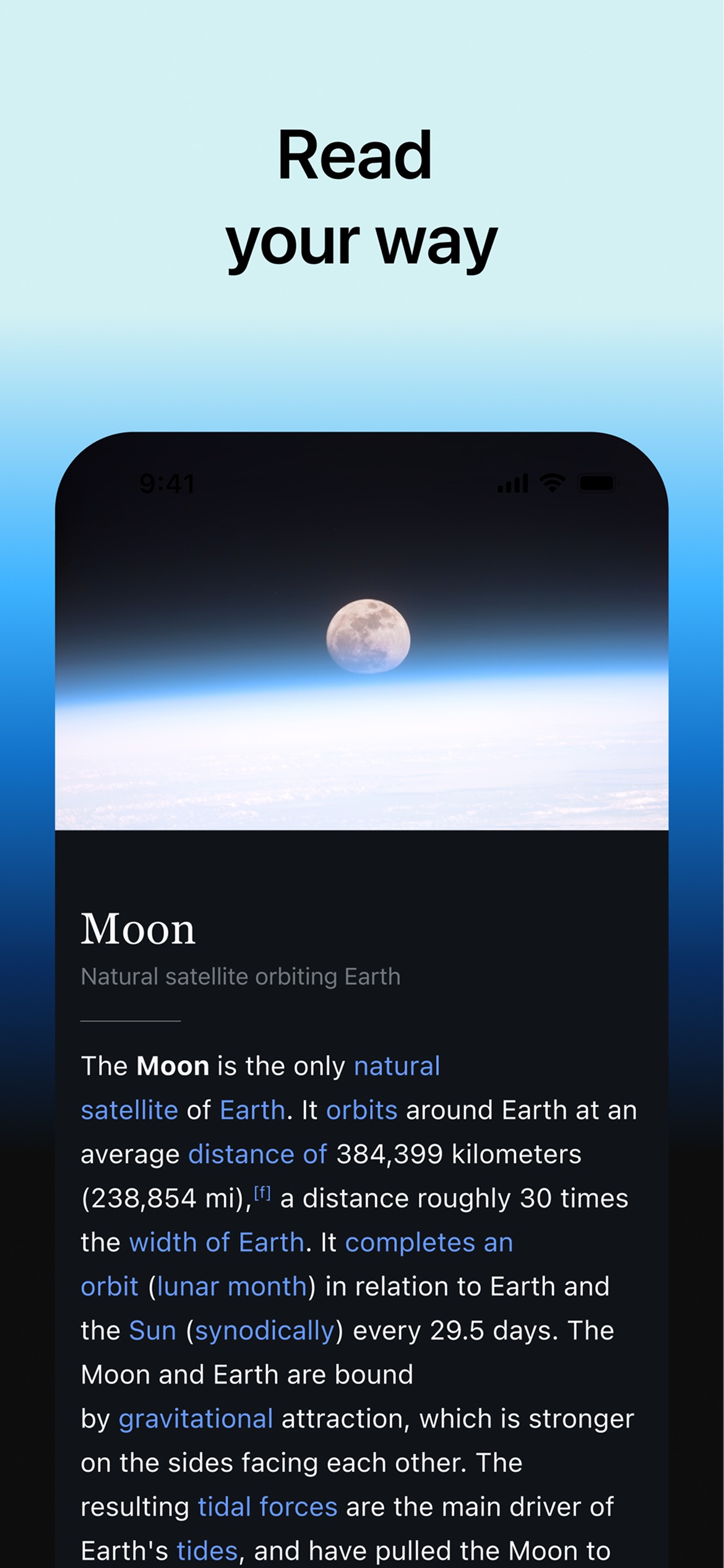 Wikipedia App Store screenshot 5: Read your way