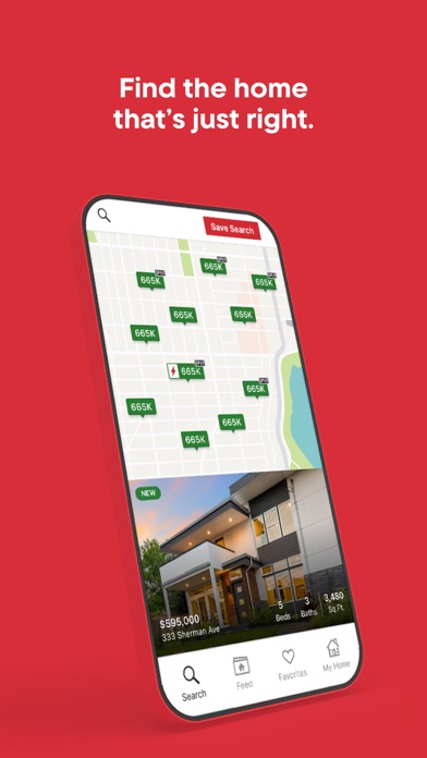 Redfin App Store screenshot: listing design