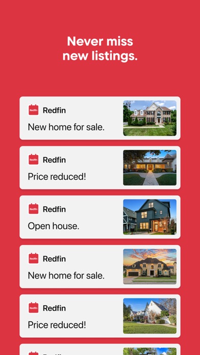 Redfin App Store screenshot 5: Never miss new listings.