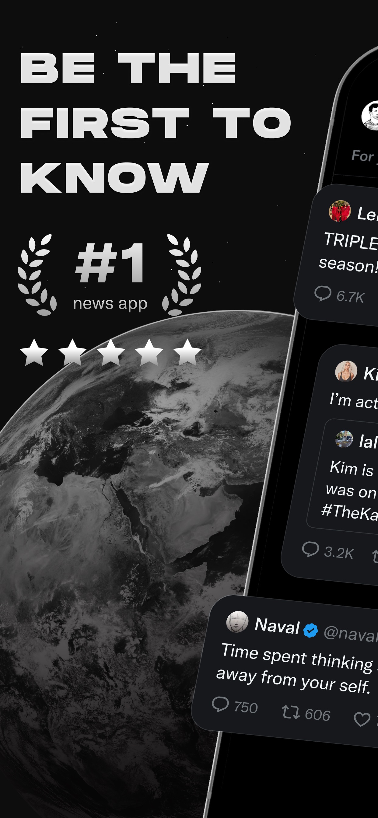 X App Store screenshot: BE THE FIRST TO KNOW #1 news app
