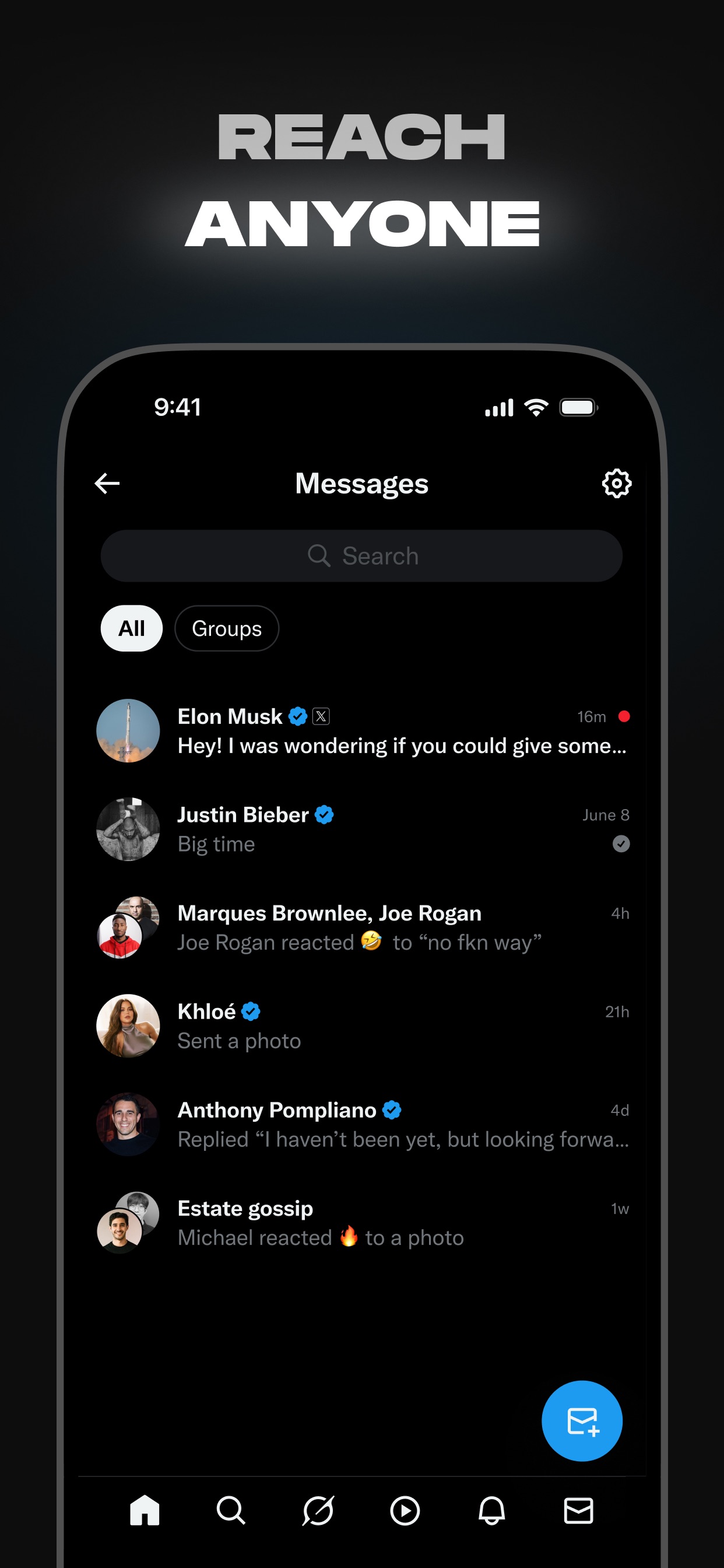 X App Store screenshot 7: REACH ANYONE