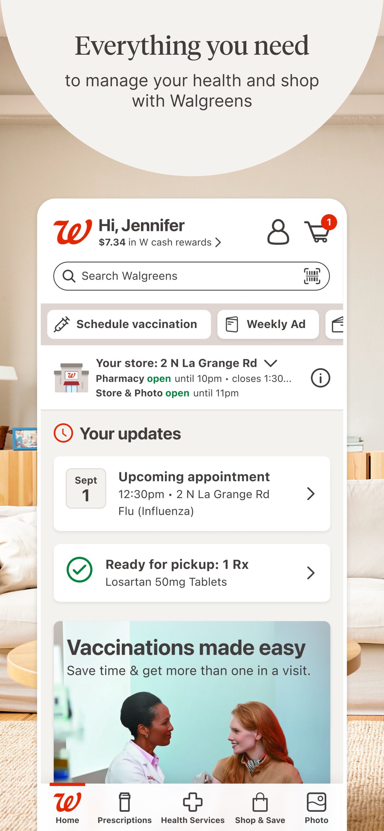 Walgreens App Store screenshot: Everything you need to manage your health and shop with Walgreens