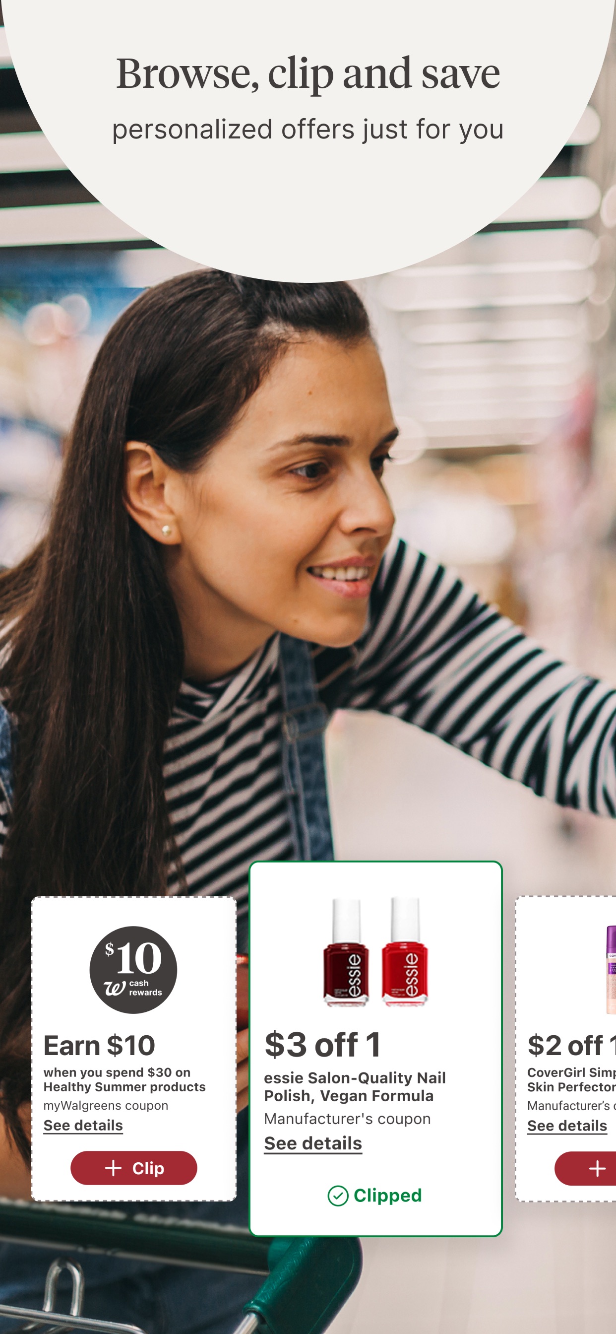 Walgreens App Store screenshot: Browse, clip and save personalized offers just for you