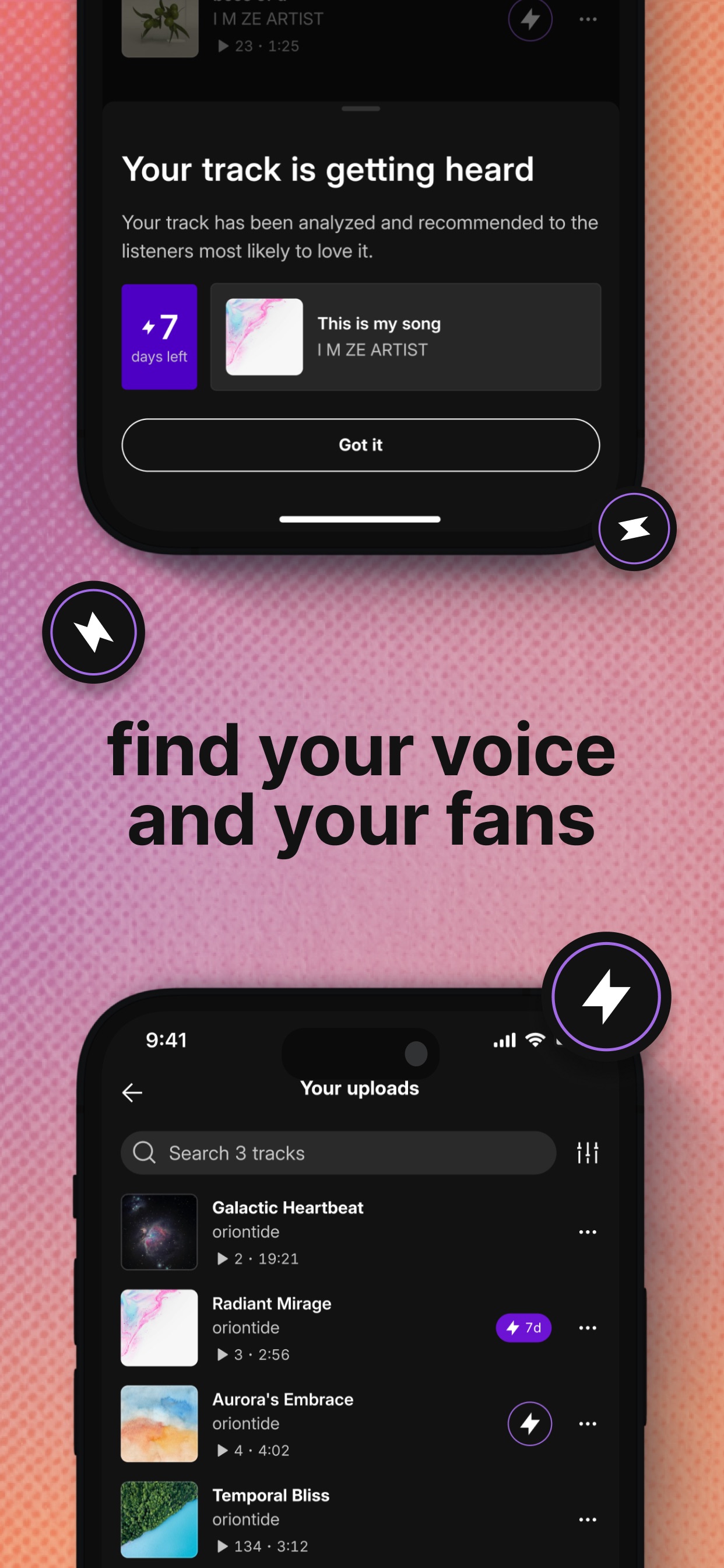 SoundCloud App Store screenshot 8: find your voice and your fans