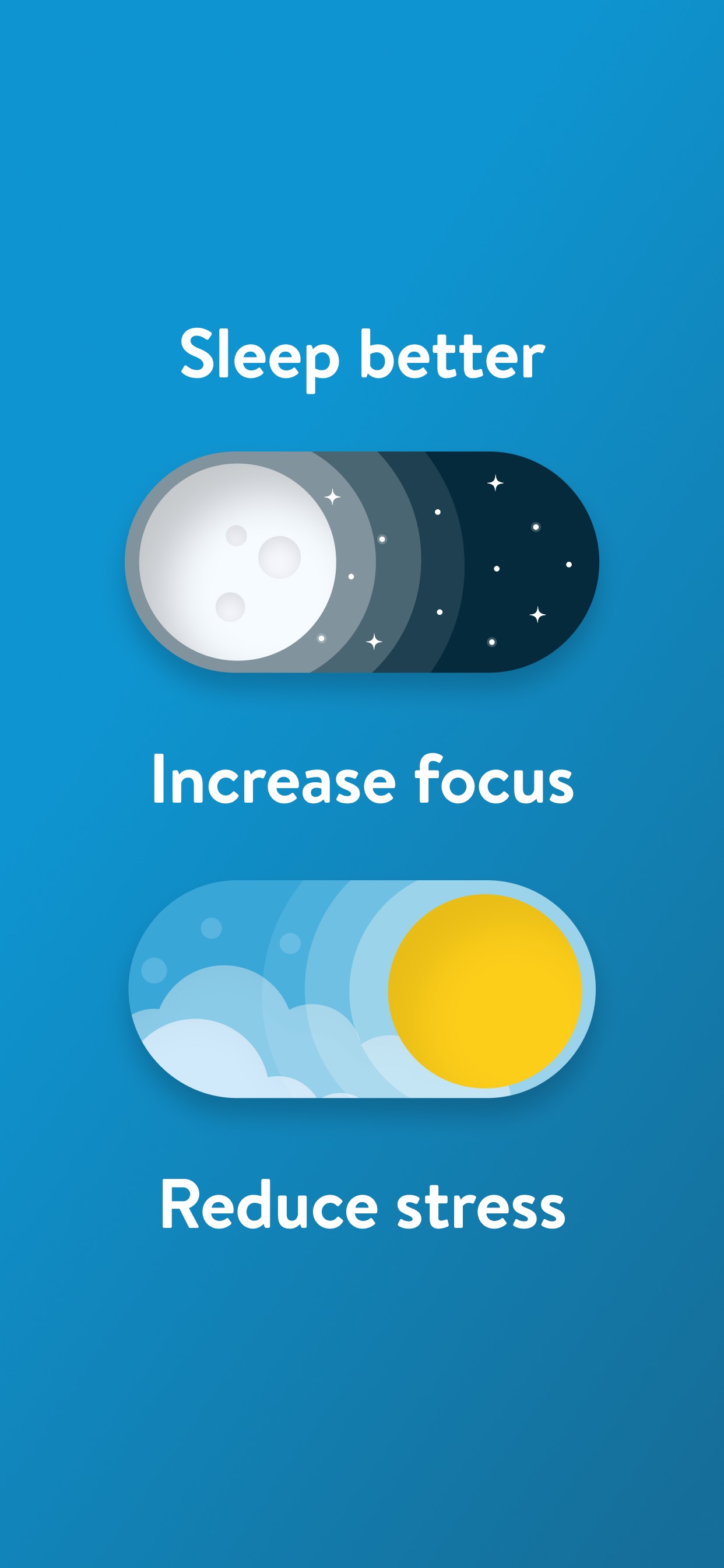 Insight Timer App Store screenshot: Sleep better Increase focus Reduce stress