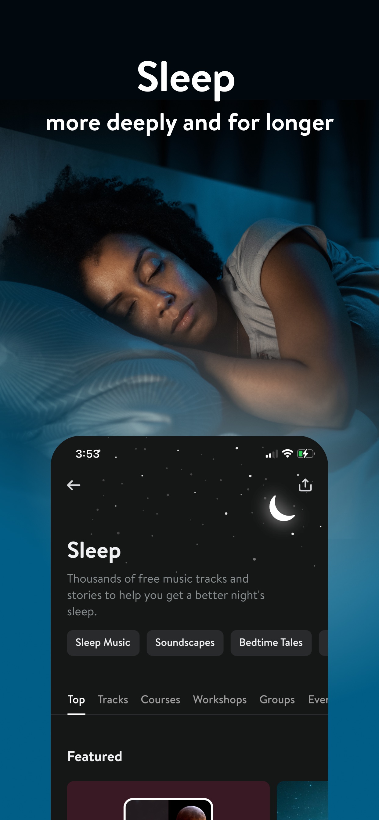 Insight Timer App Store screenshot 9: Sleep more deeply and for longer