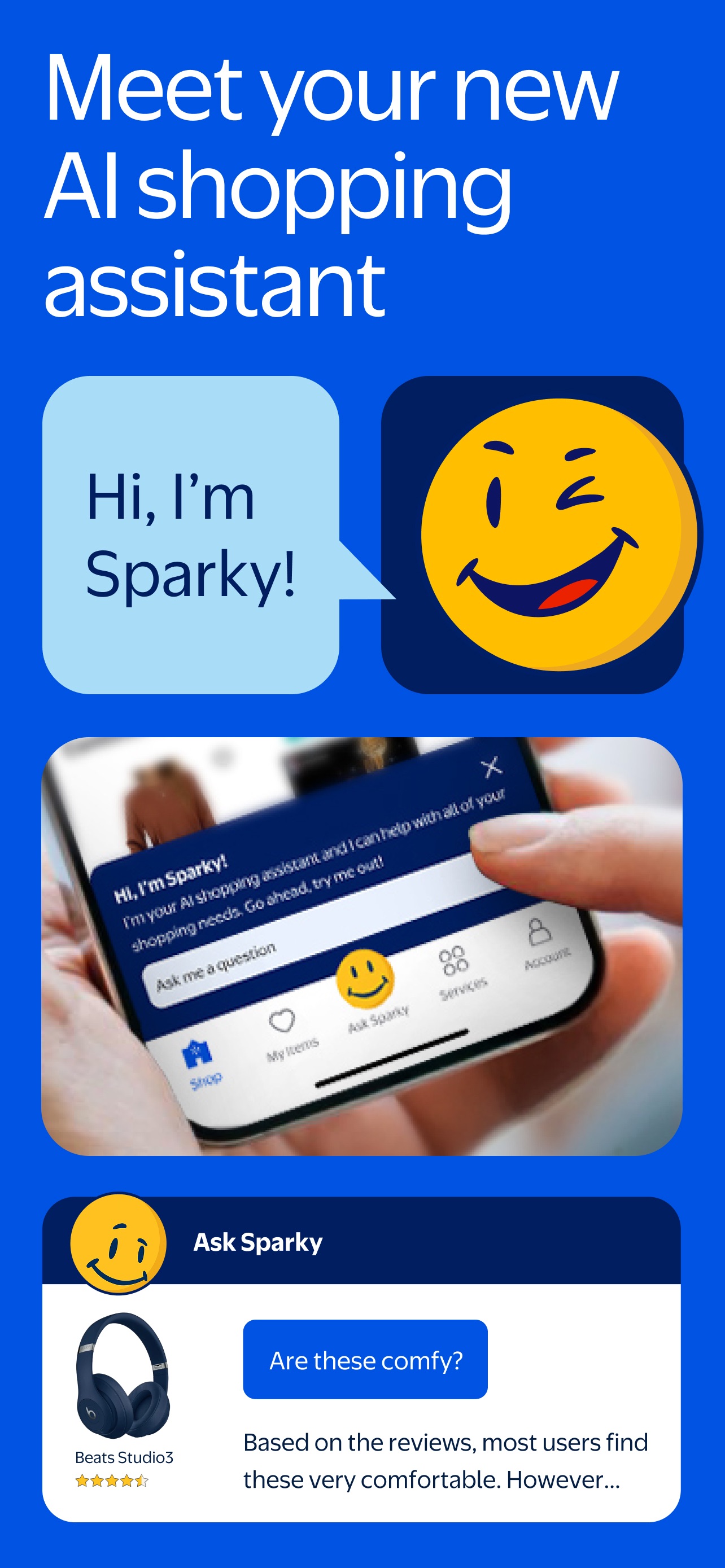 Walmart App Store screenshot: Meet your new AI shopping assistant