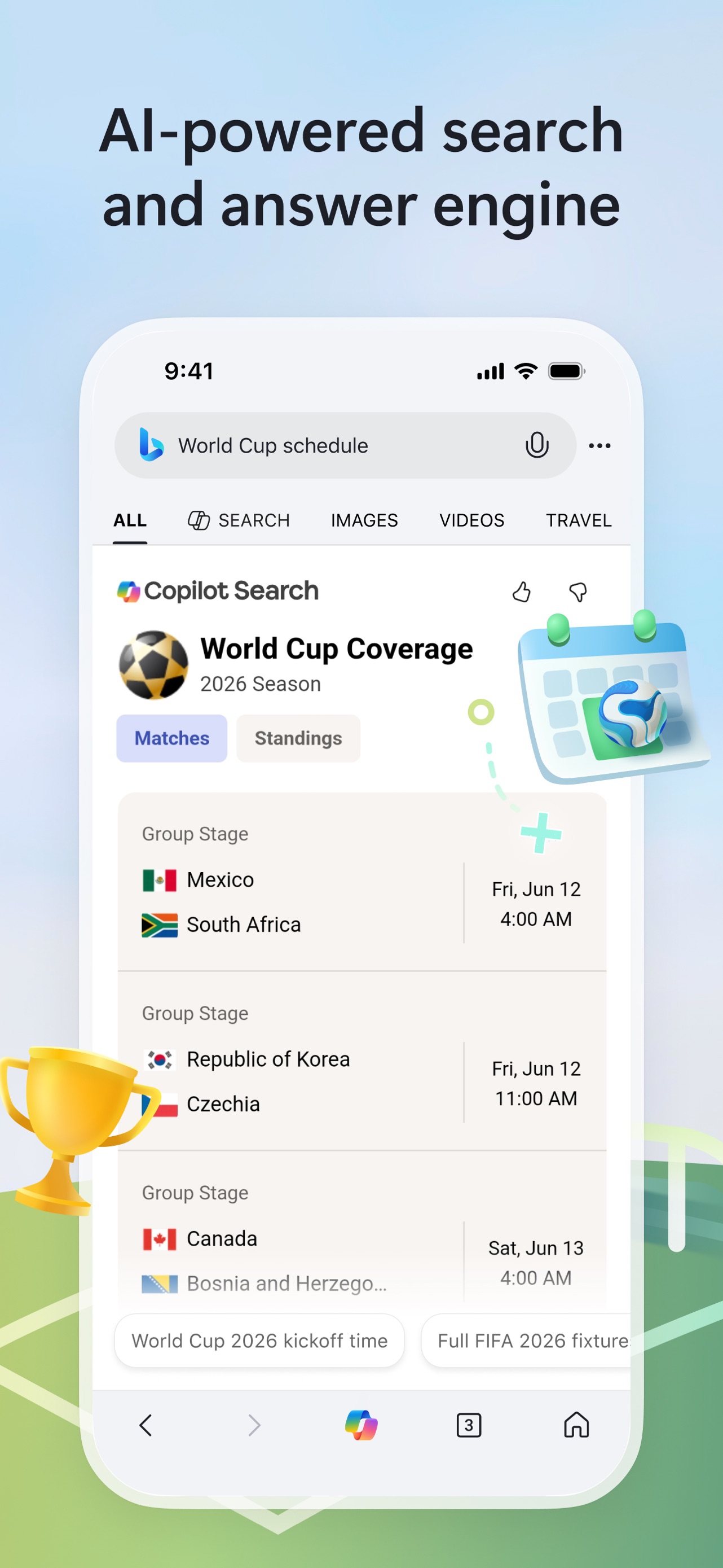 Bing App Store screenshot: listing design