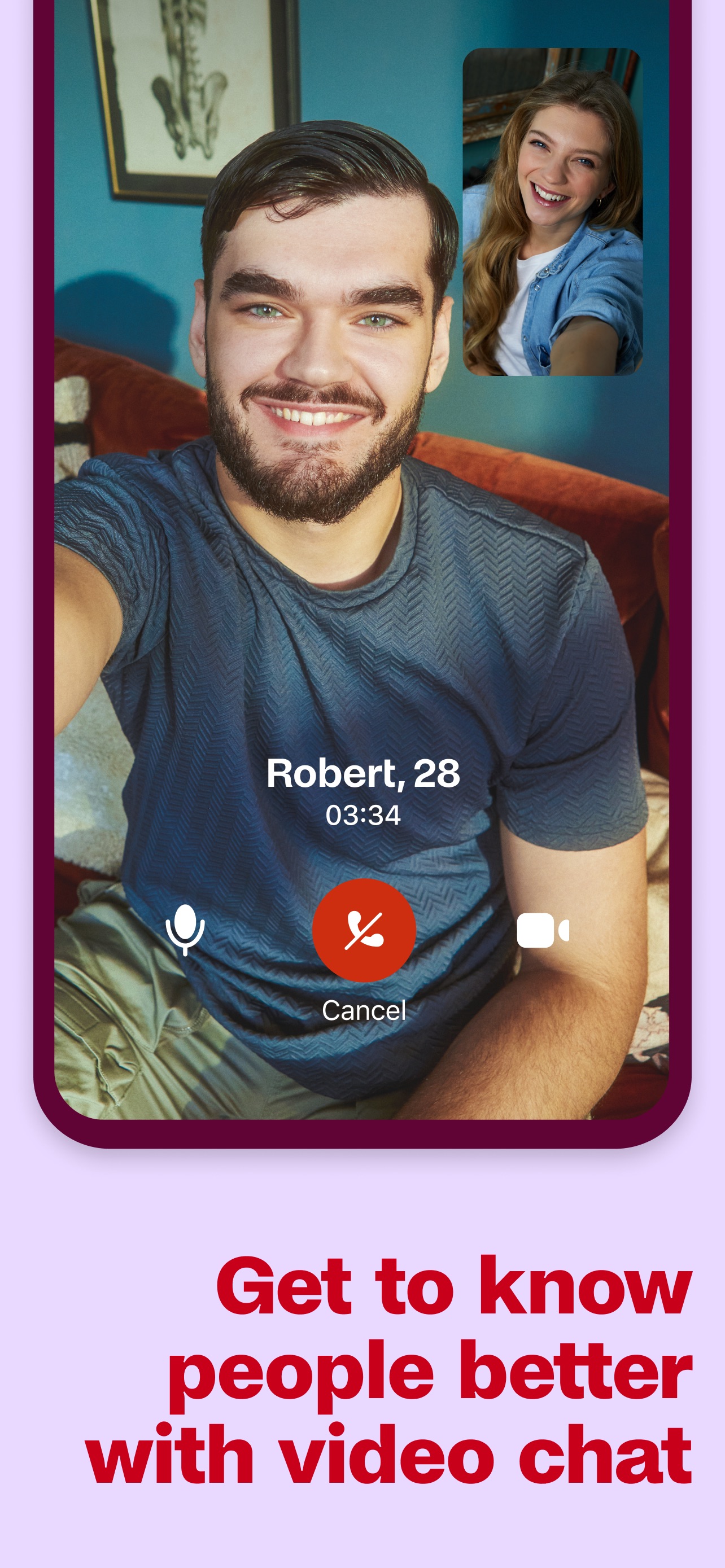 Badoo App Store screenshot 8: Get to know people better with video chat