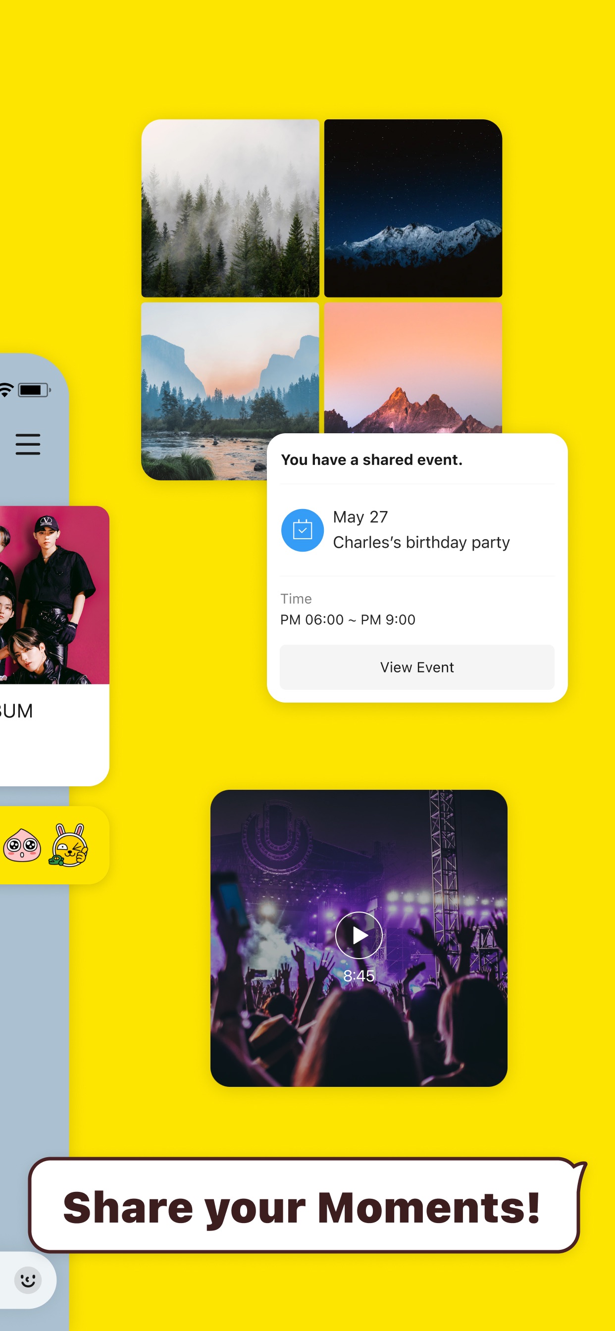KakaoTalk App Store screenshot: Share your Moments!