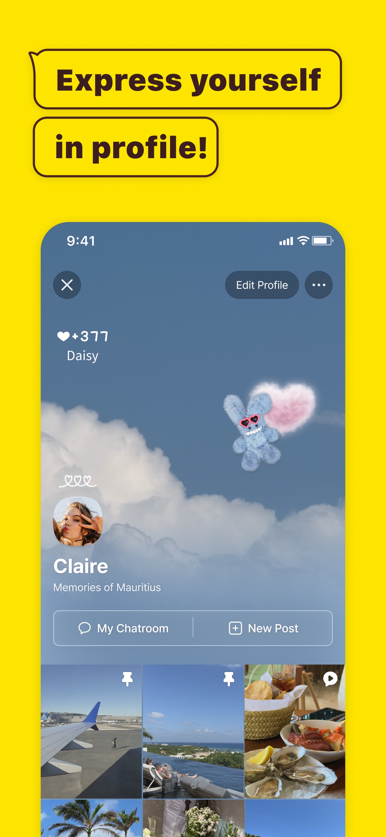 KakaoTalk App Store screenshot 7: Express yourself in profile!