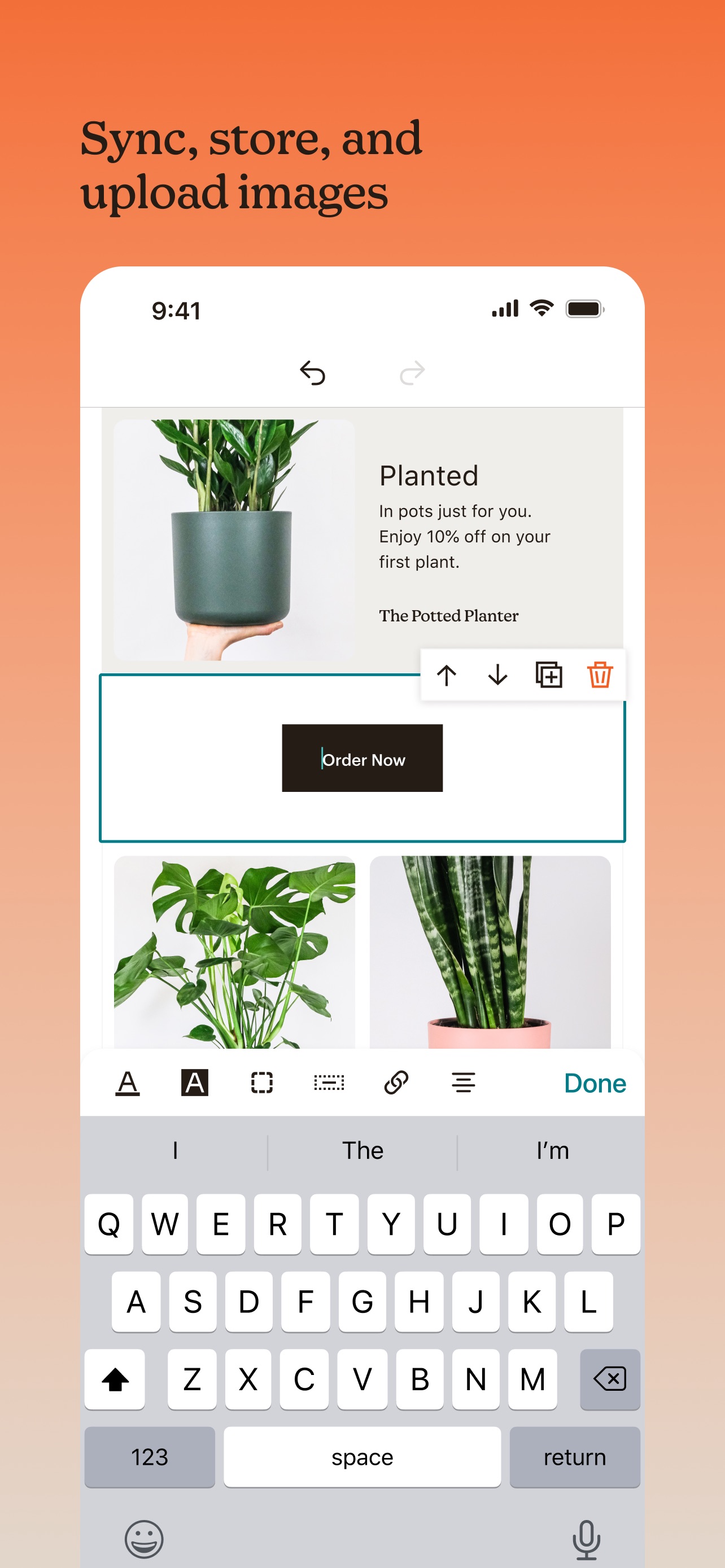 Mailchimp App Store screenshot 5: Sync, store, and upload images