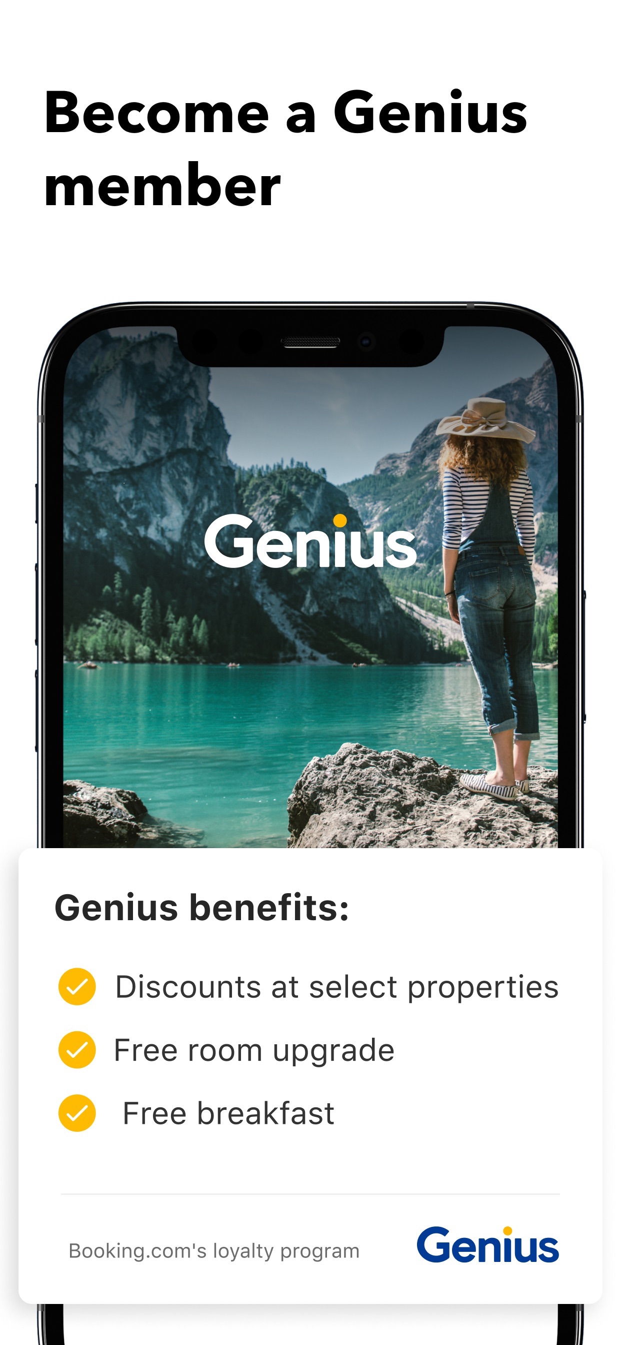 Booking.com App Store screenshot 9: Become a Genius member
