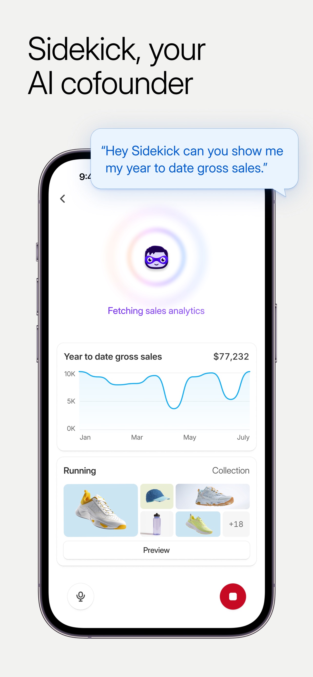 Shopify App Store screenshot: Sidekick, your AI cofounder