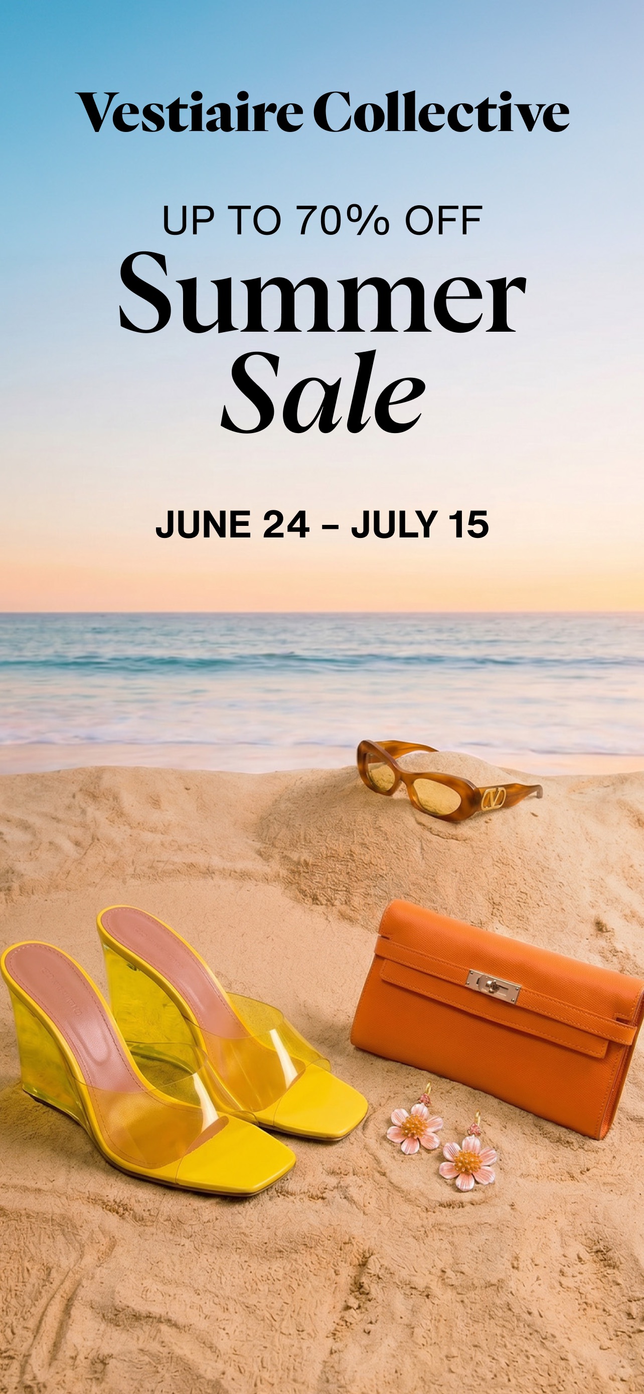 Vestiaire Collective App Store screenshot: Vestiaire Collective

UP TO 70% OFF
Summer Sale

JUNE 24 - JULY 15