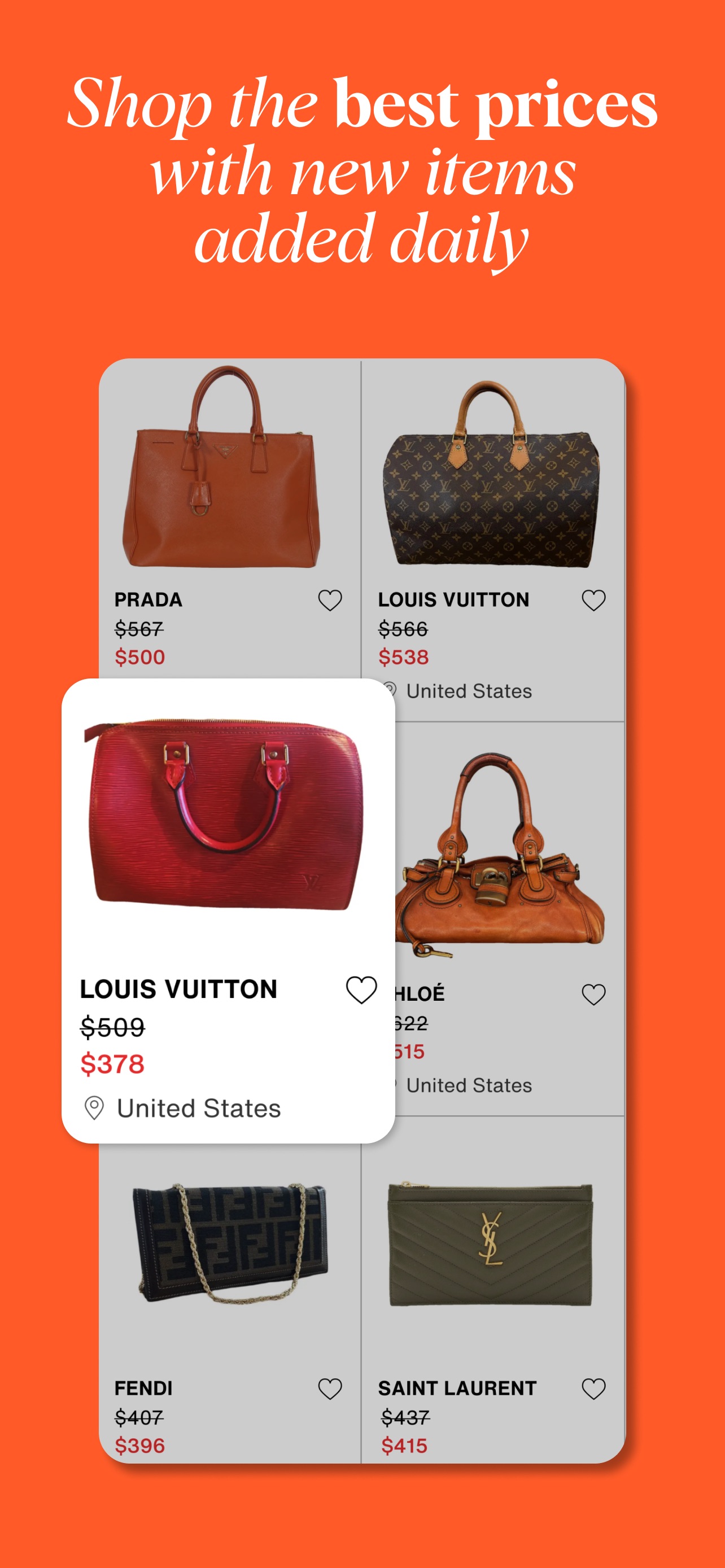 Vestiaire Collective App Store screenshot: Shop the best prices with new items added daily