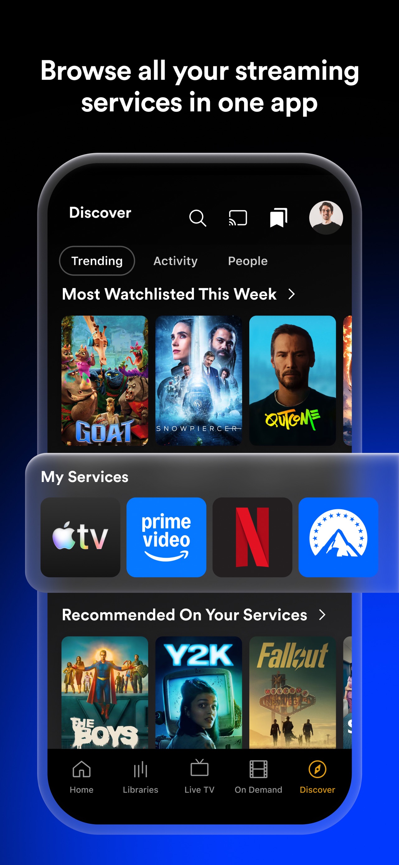 Plex App Store screenshot: Browse all your streaming services in one app