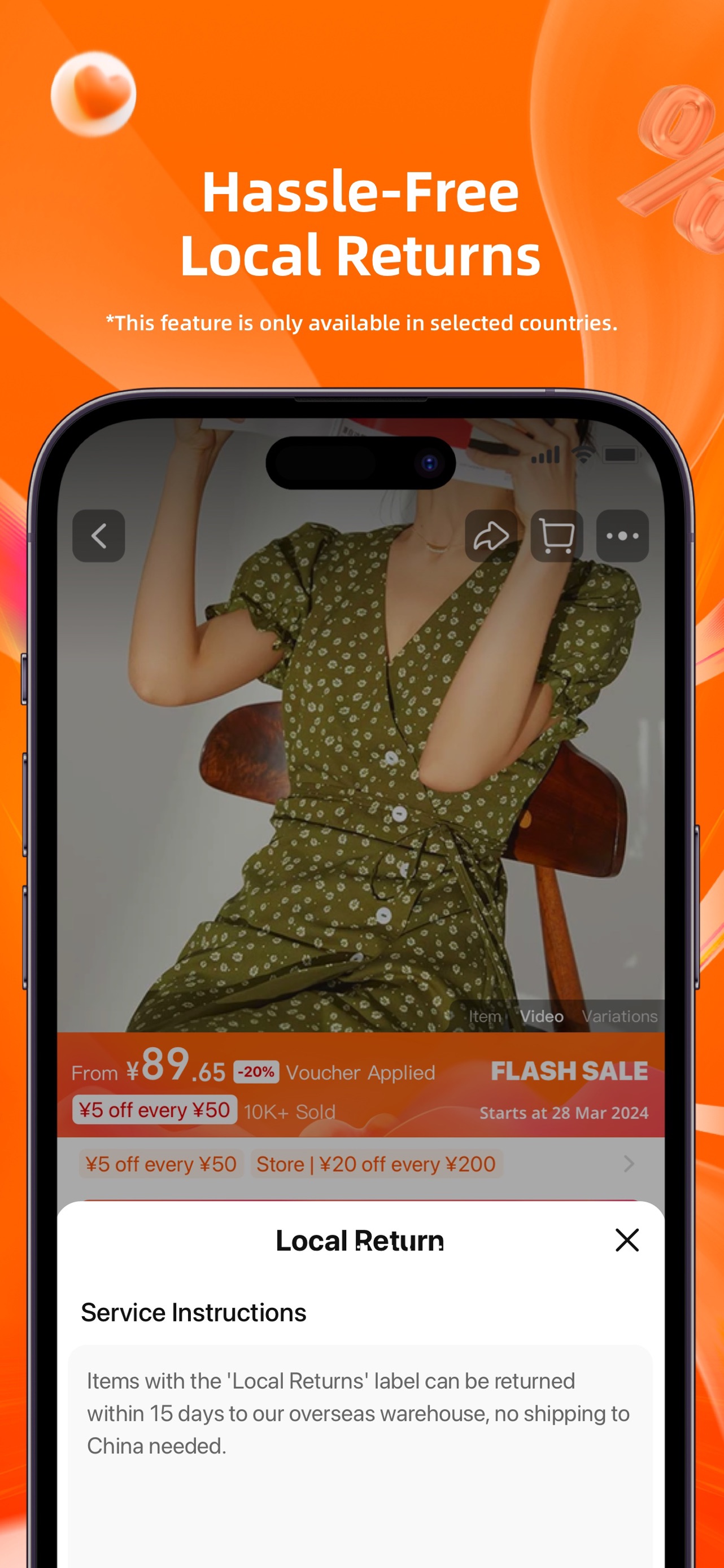 Taobao App Store screenshot 6: Hassle-Free Local Returns