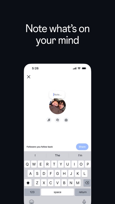 Instagram App Store screenshot 7: Note what’s on your mind