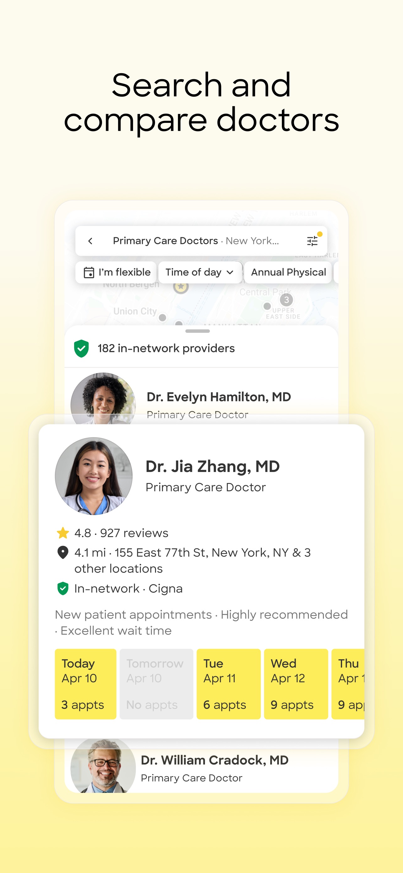 Zocdoc App Store screenshot: Search and compare doctors
