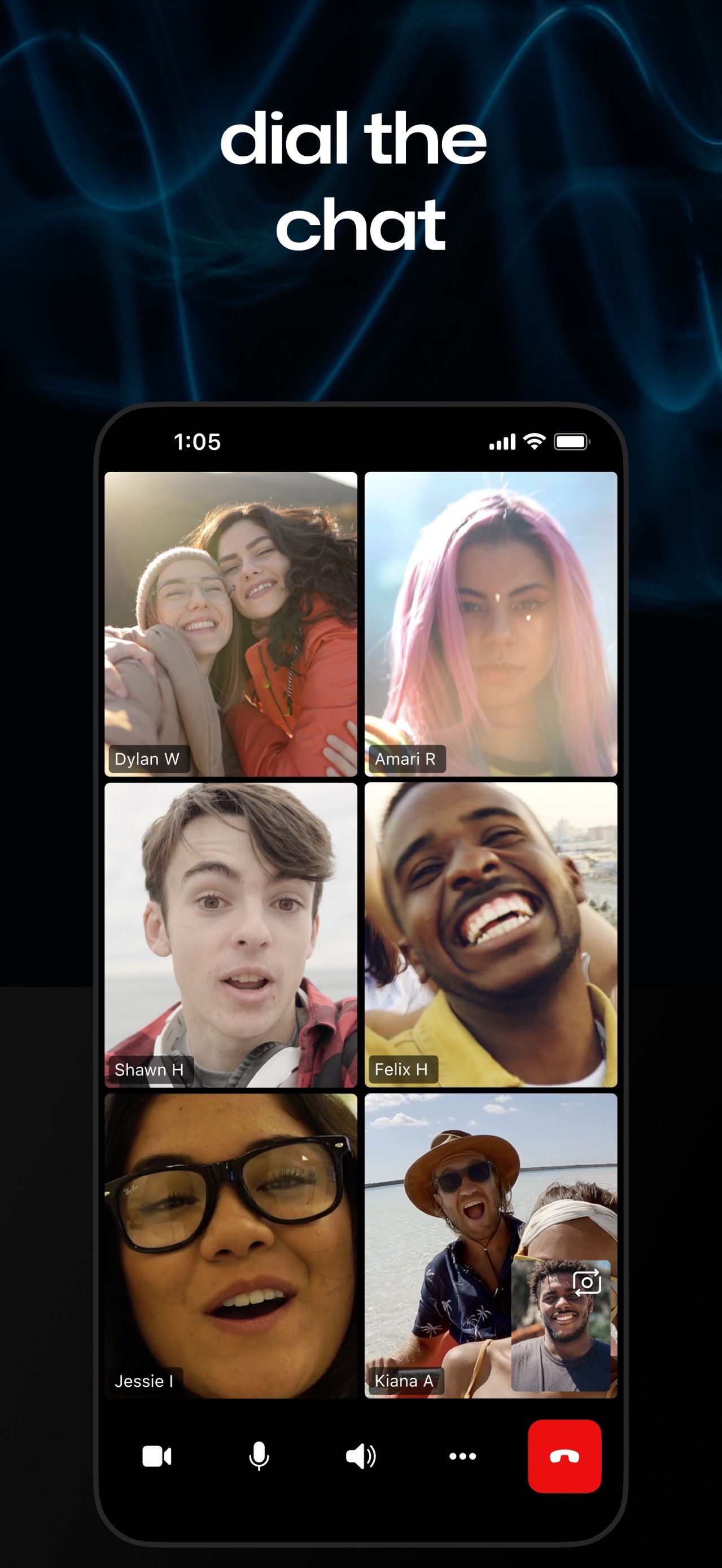 GroupMe App Store screenshot 8: dial the chat