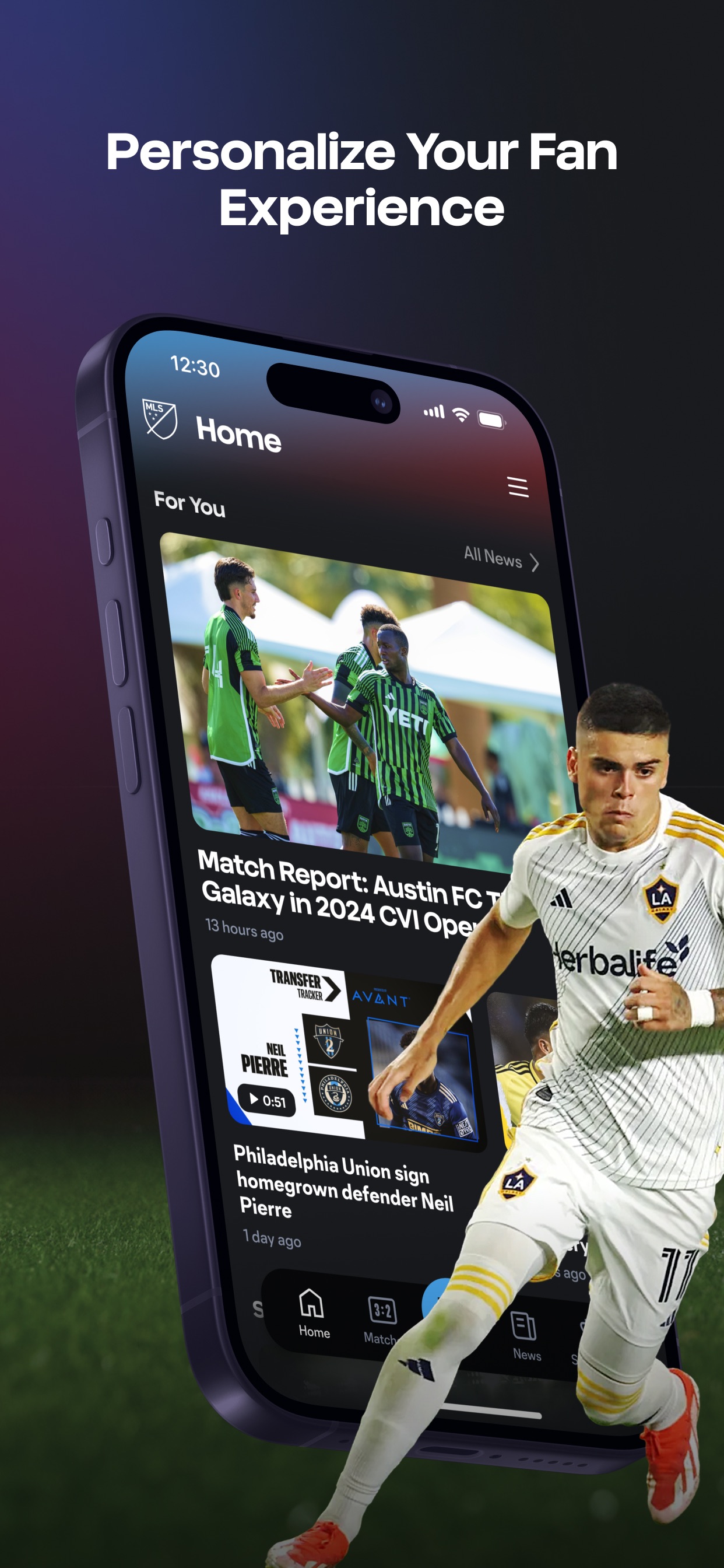 MLS App Store screenshot: Personalize Your Fan Experience