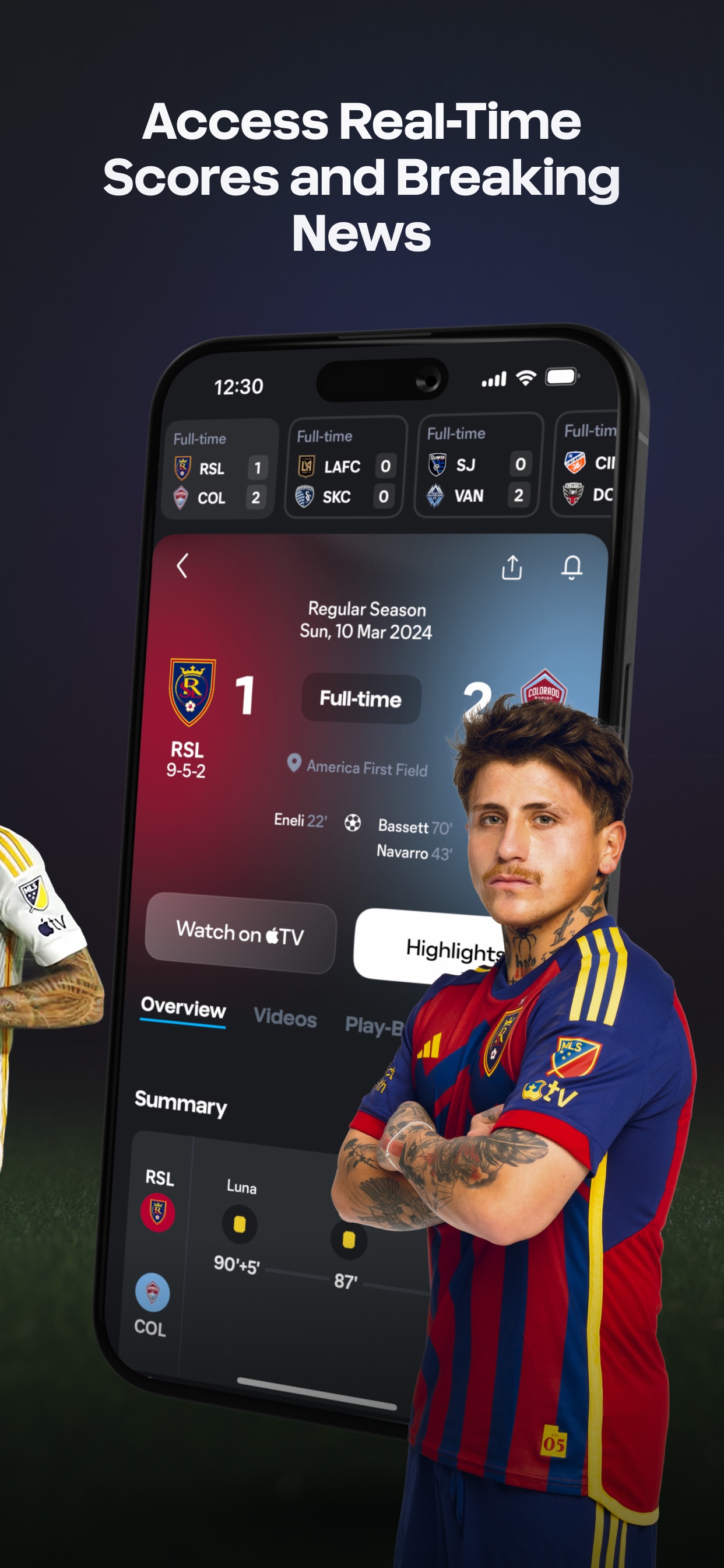 MLS App Store screenshot: Access Real-Time Scores and Breaking News