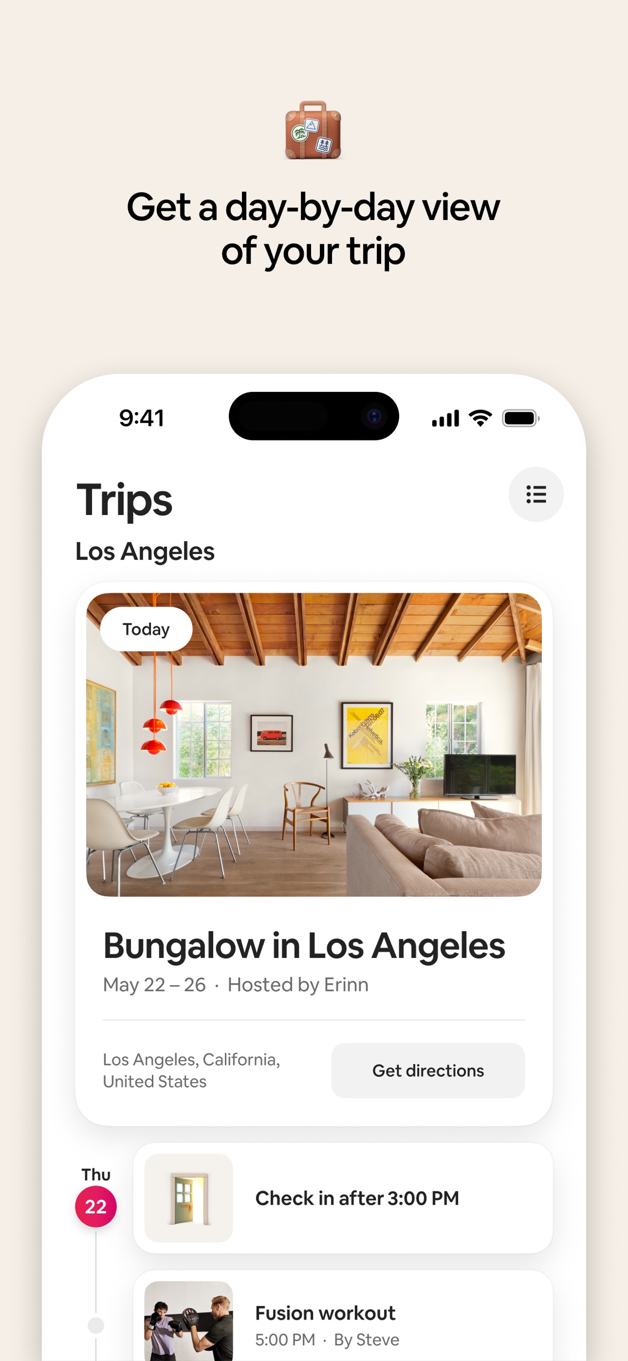 Airbnb App Store screenshot 6: Get a day-by-day view of your trip