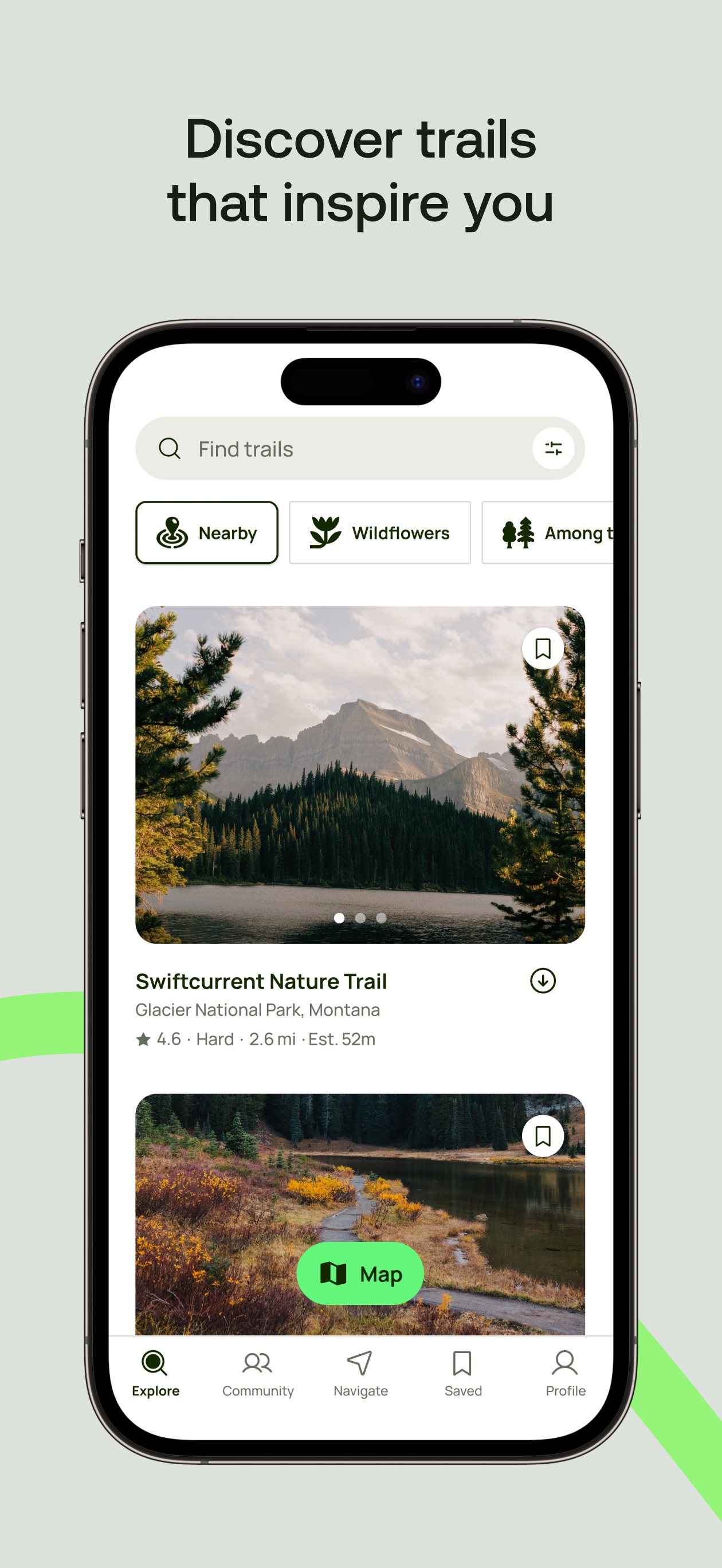 AllTrails App Store screenshot: Discover trails that inspire you
