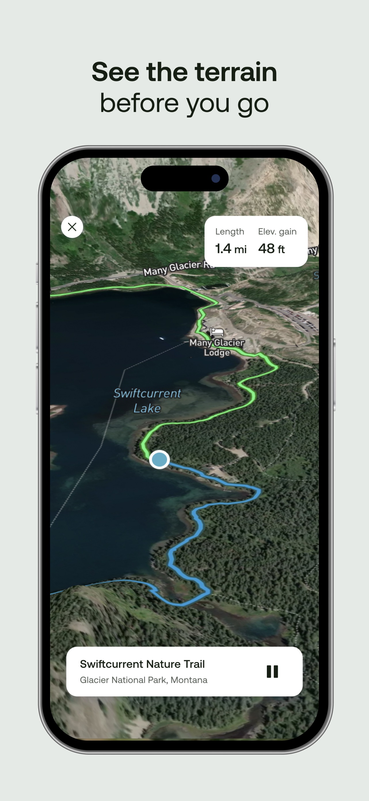 AllTrails App Store screenshot 7: See the terrain before you go
