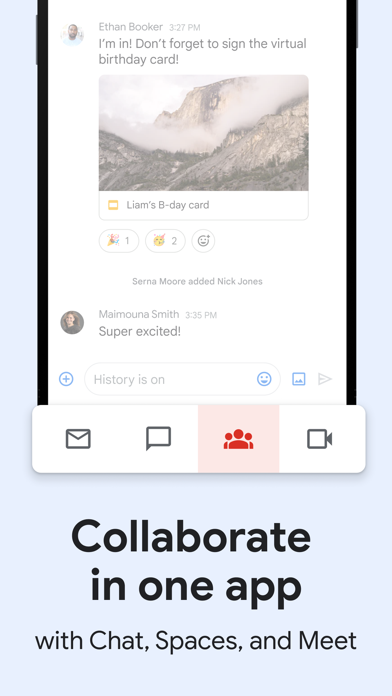 Gmail App Store screenshot 10: Collaborate in one app with Chat, Spaces, and Meet