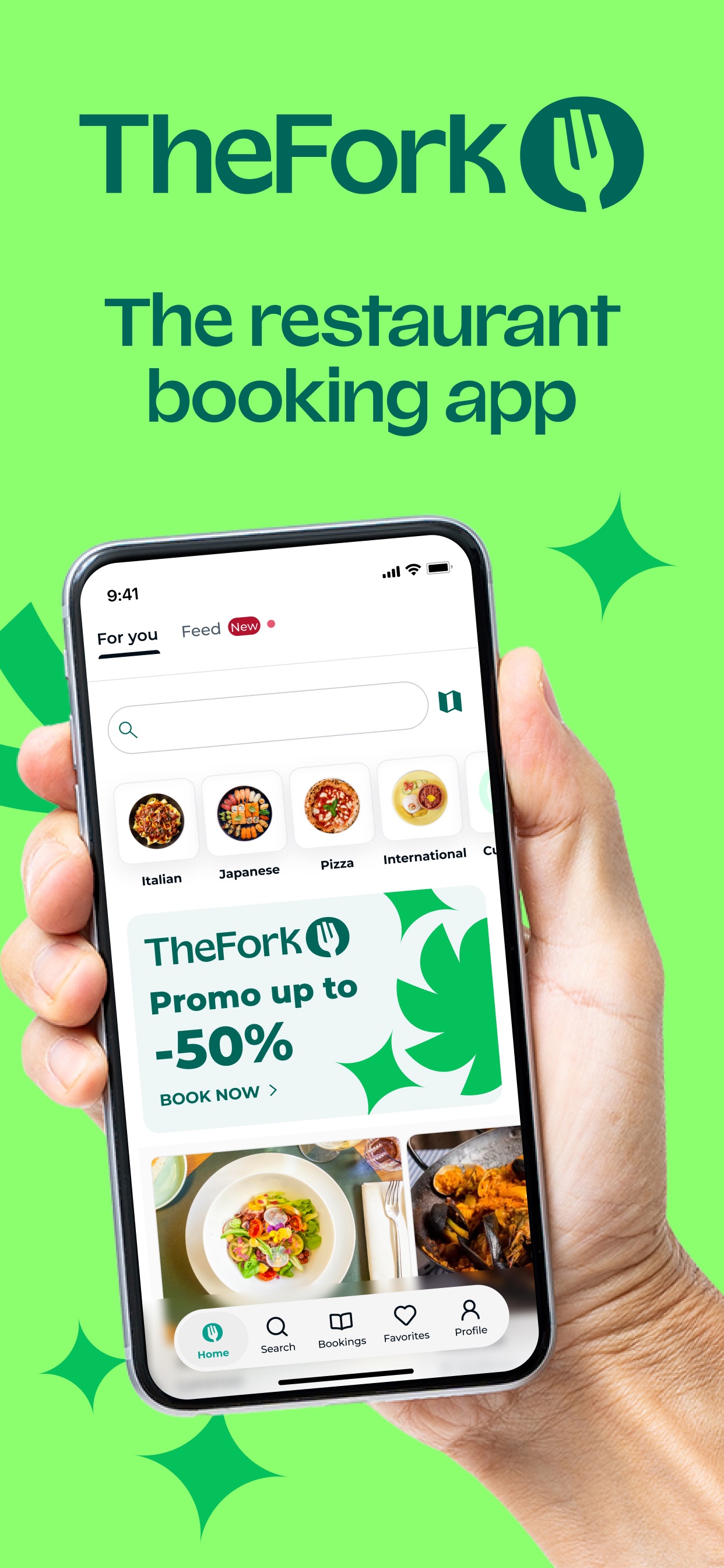 TheFork App Store screenshot: The restaurant booking app