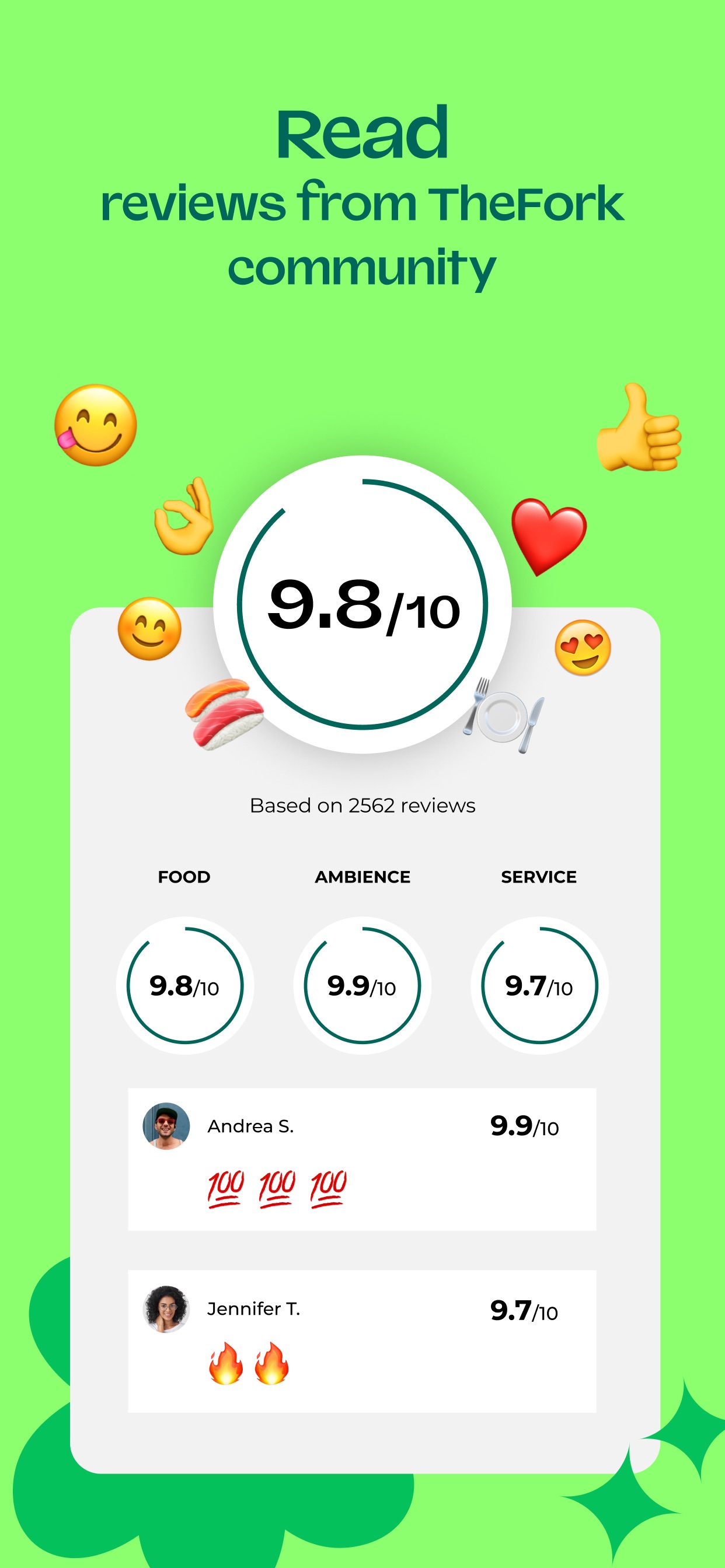 TheFork App Store screenshot 5: Read reviews from TheFork community