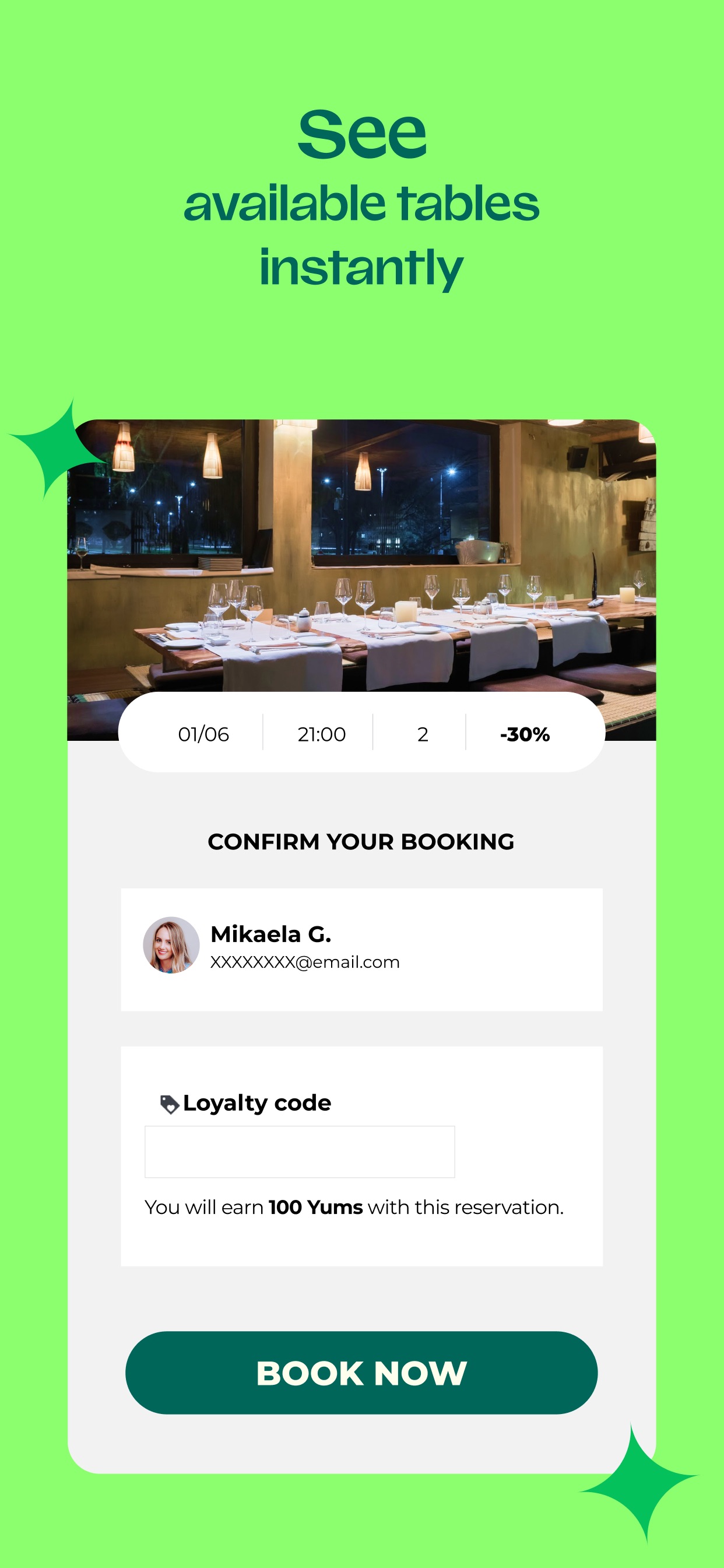 TheFork App Store screenshot 6: See available tables instantly