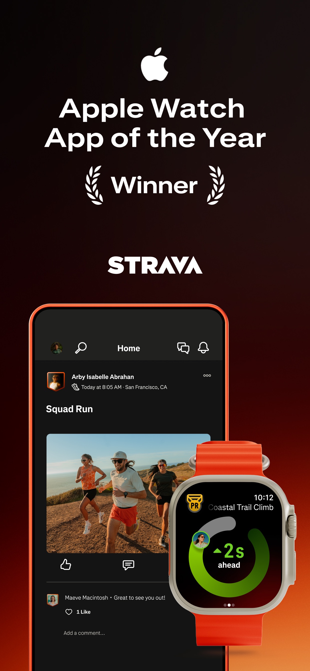 Strava App Store screenshot: Apple Watch App of the Year Winner