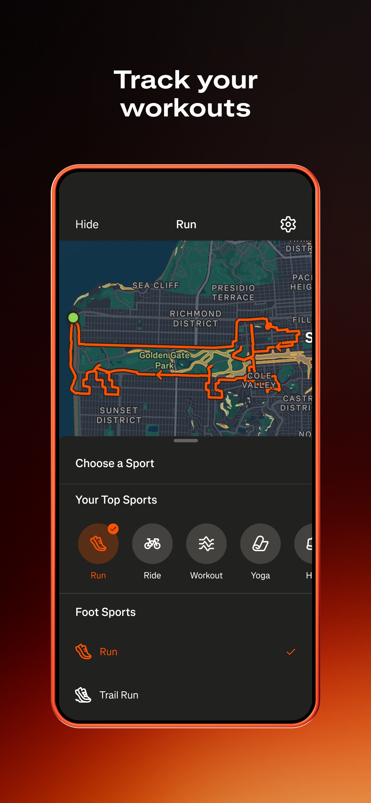 Strava App Store screenshot: Track your workouts