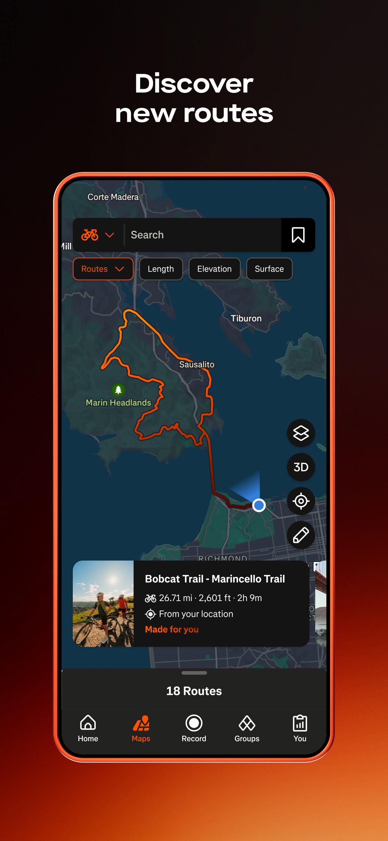 Strava App Store screenshot 8: Discover new routes
