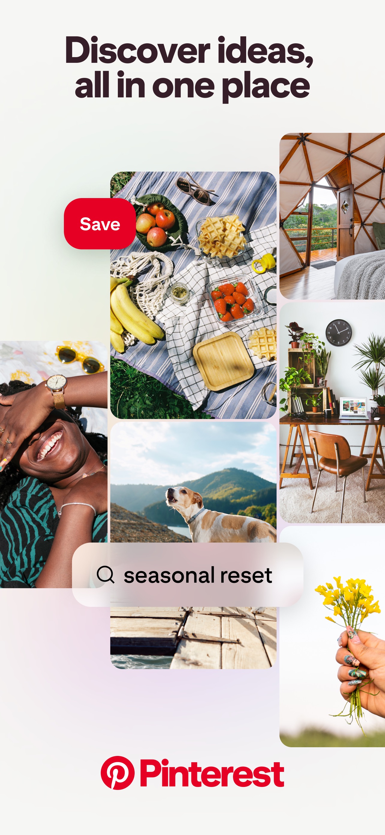 Pinterest App Store screenshot: Discover ideas, all in one place