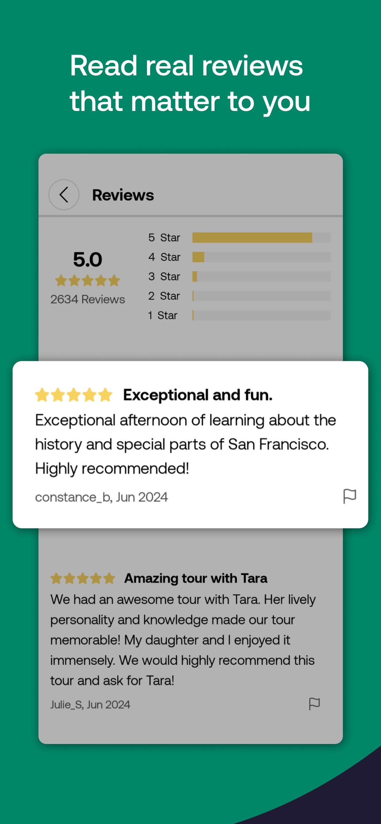 Viator App Store screenshot: Read real reviews that matter to you