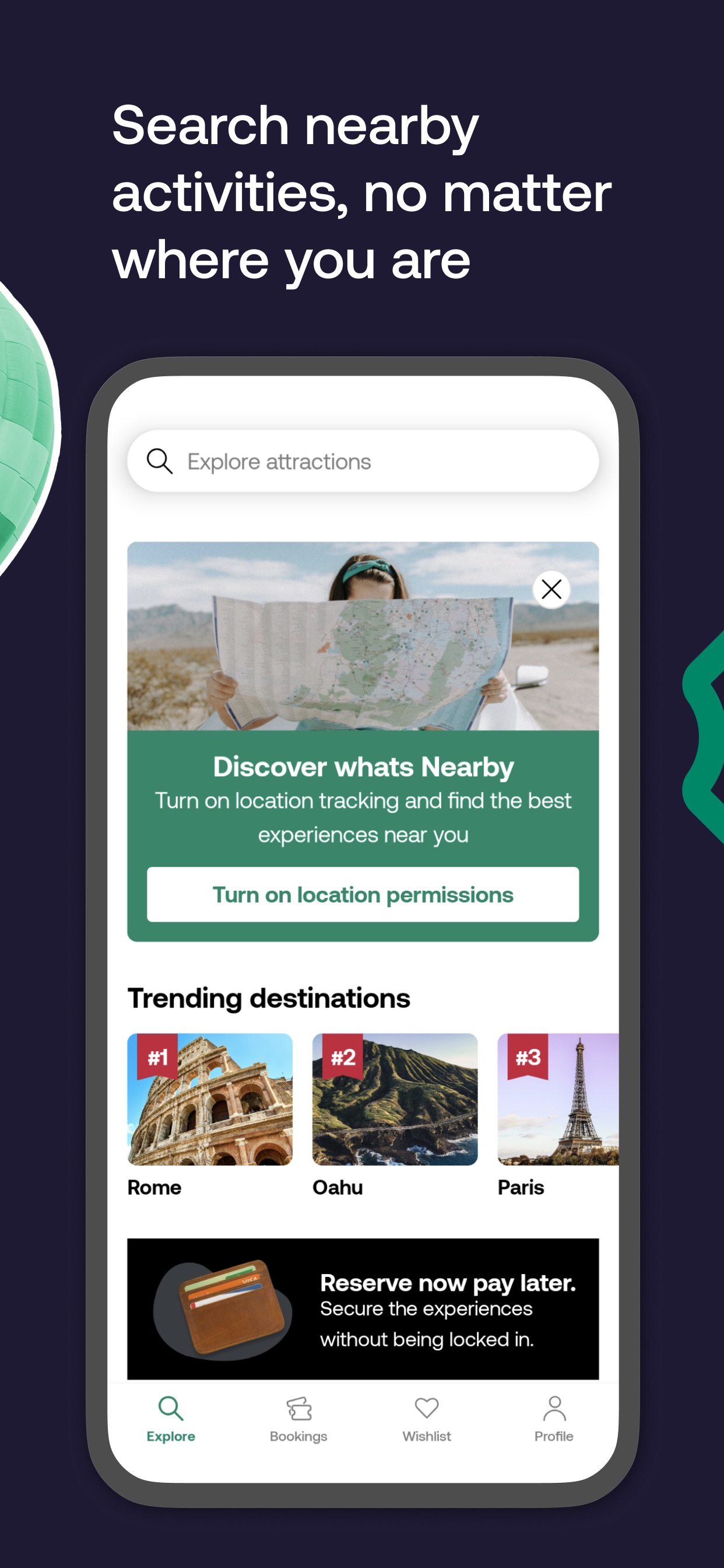 Viator App Store screenshot 6: Search nearby activities, no matter where you are