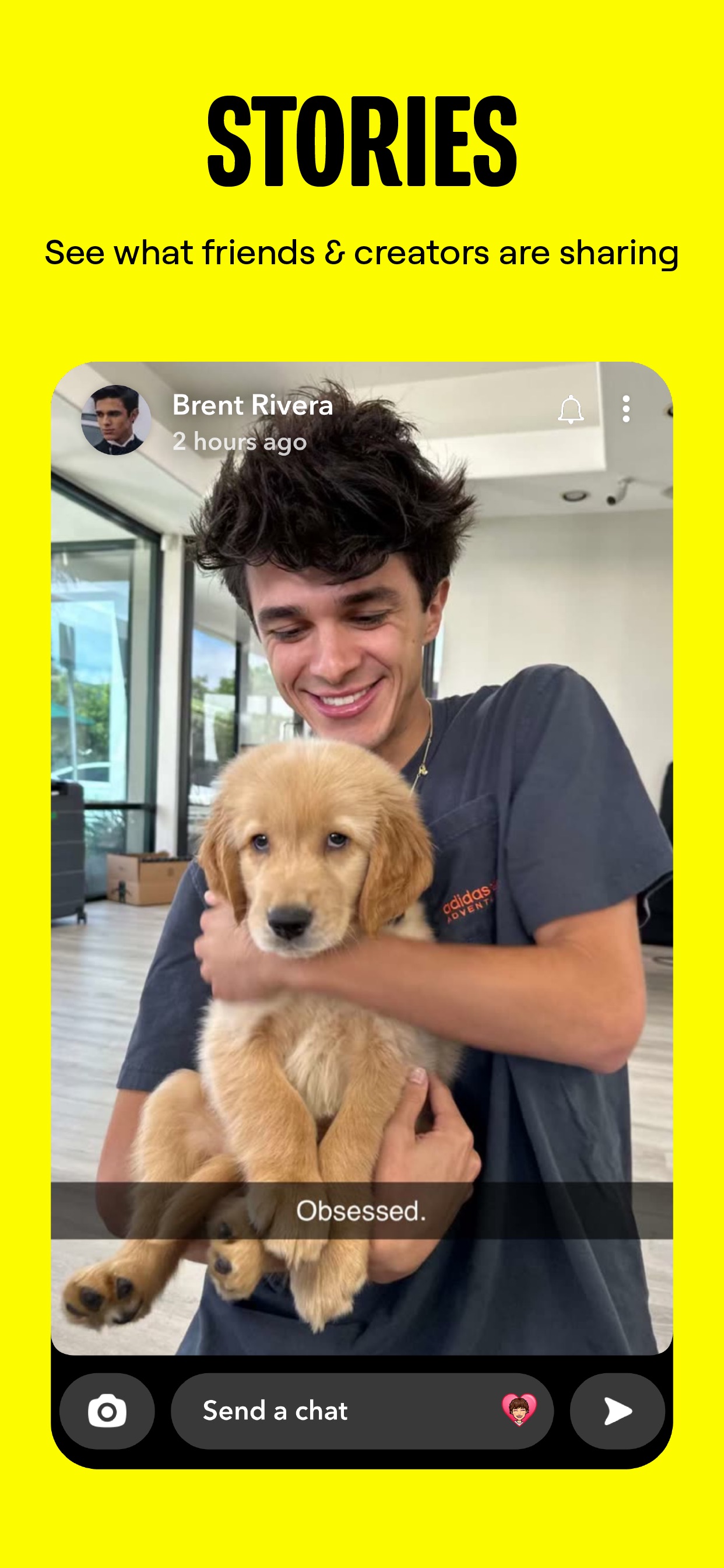 Snapchat App Store screenshot: STORIES
See what friends & creators are sharing