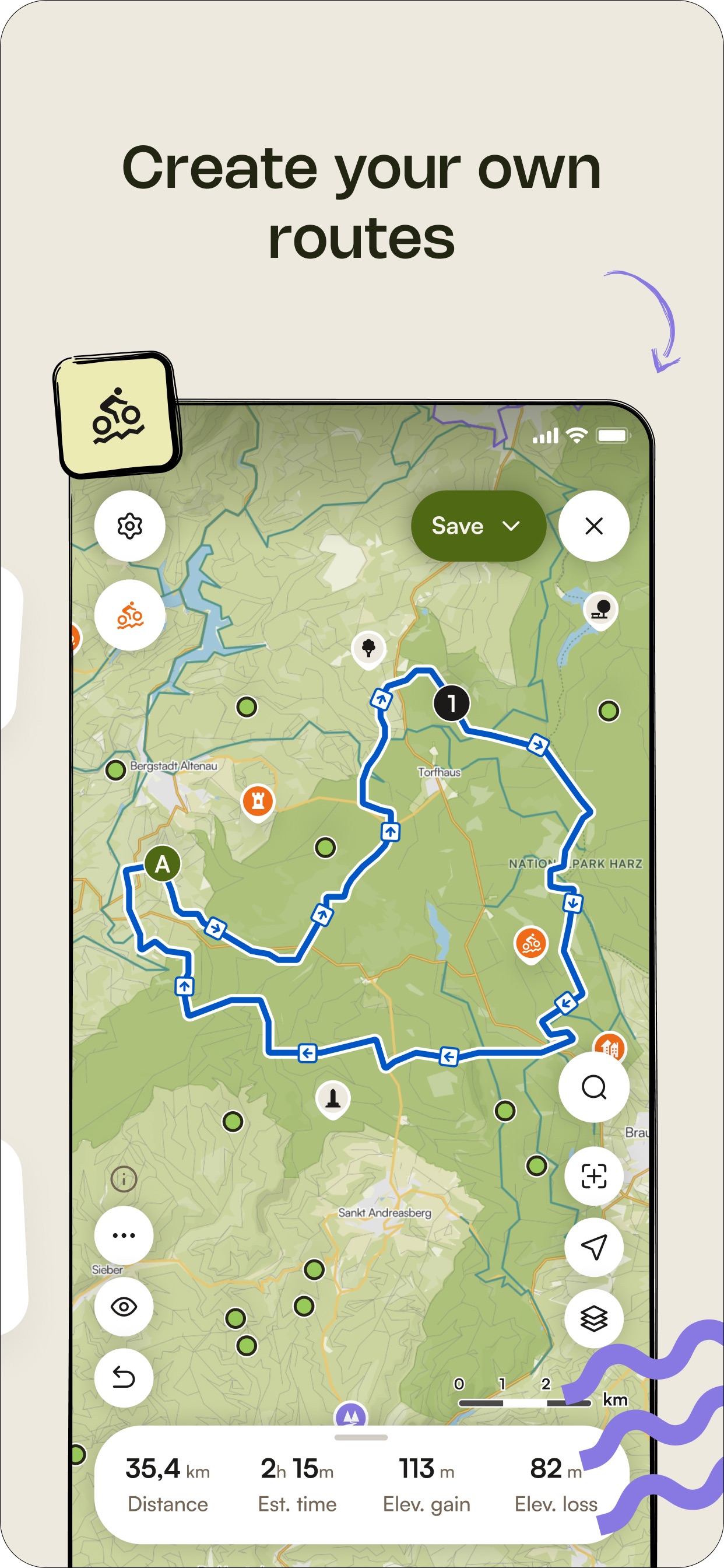komoot App Store screenshot 5: Create your own routes