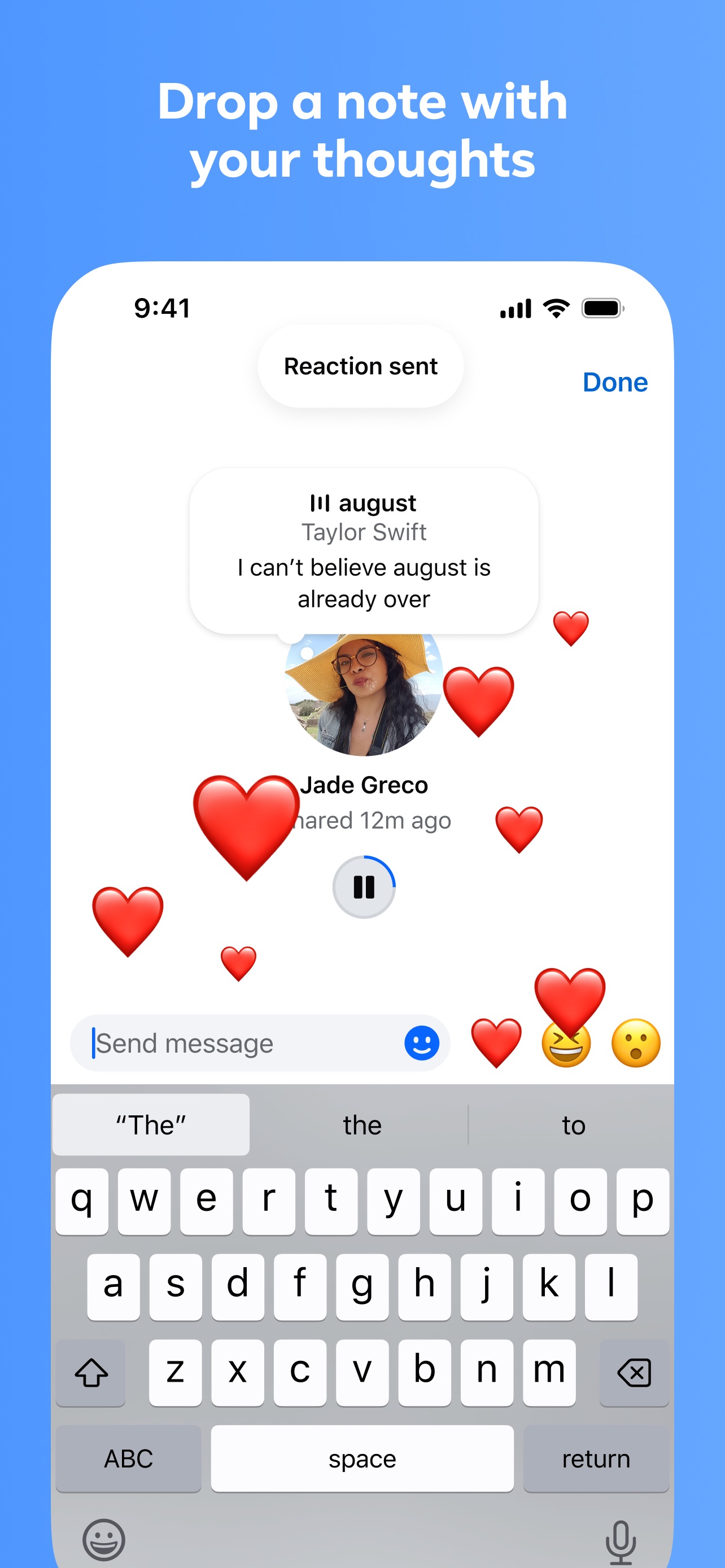 Messenger App Store screenshot 7: Drop a note with your thoughts
