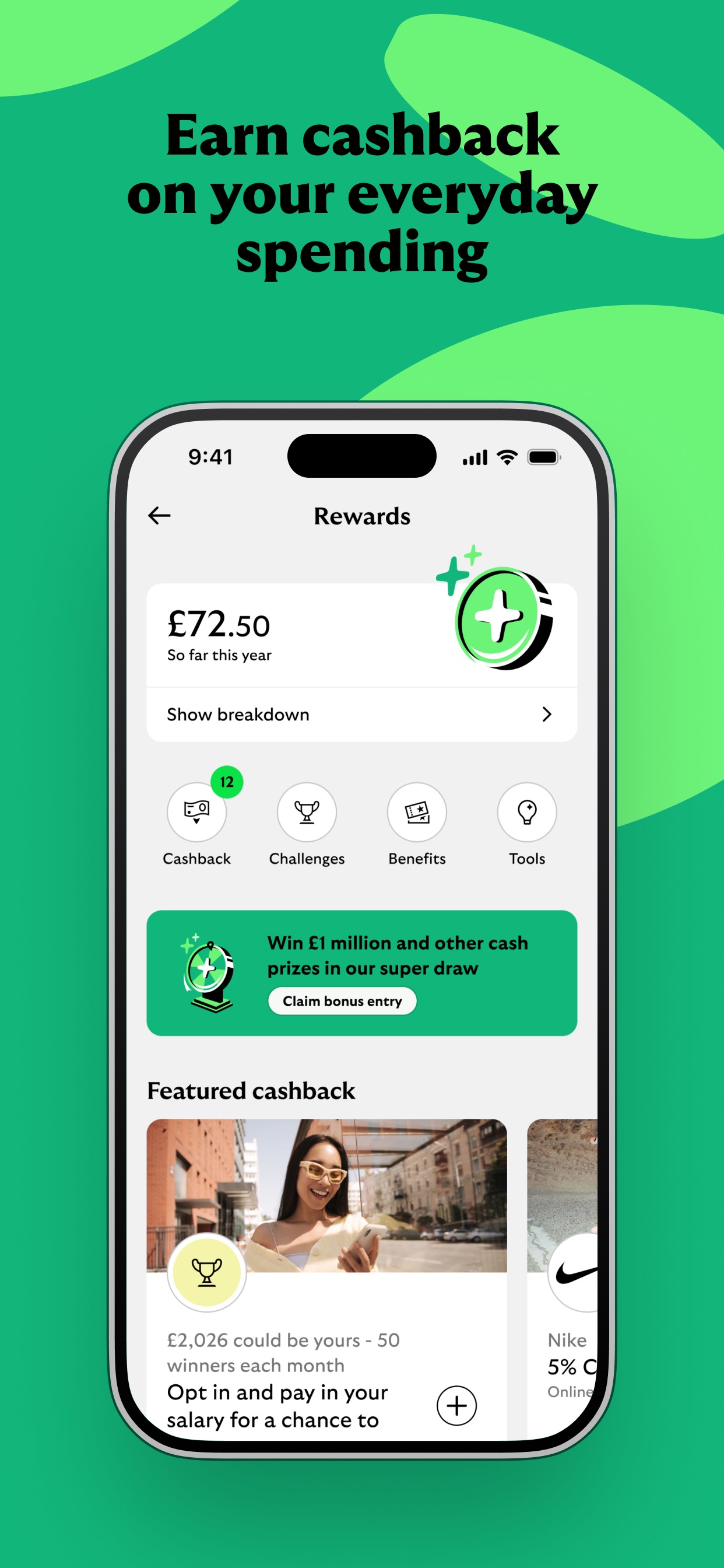 Lloyds Mobile Banking App Store screenshot: Earn cashback on your everyday spending
