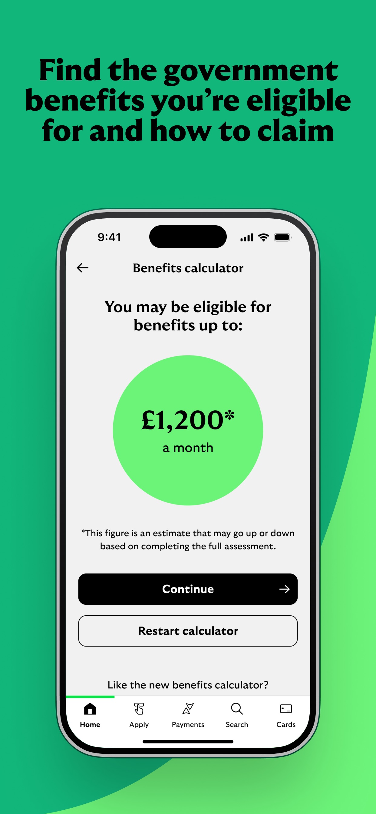 Lloyds Mobile Banking App Store screenshot 10: Find the government benefits you’re eligible for and how to claim