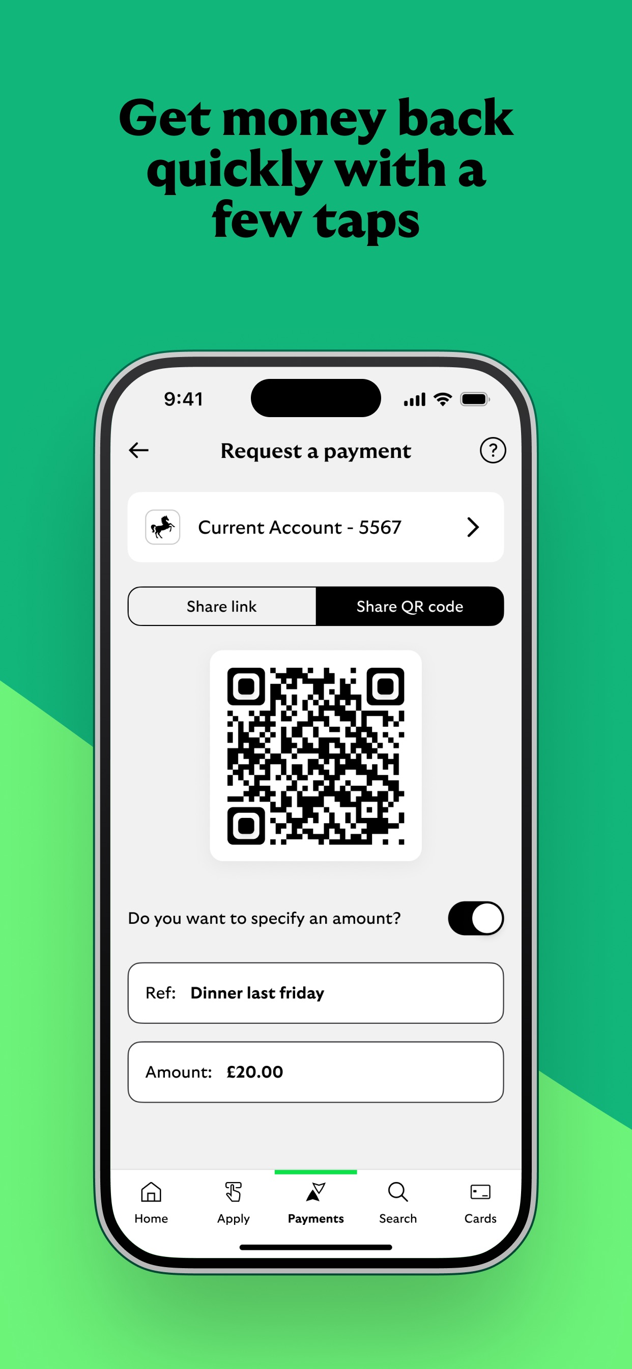 Lloyds Mobile Banking App Store screenshot 6: Get money back quickly with a few taps