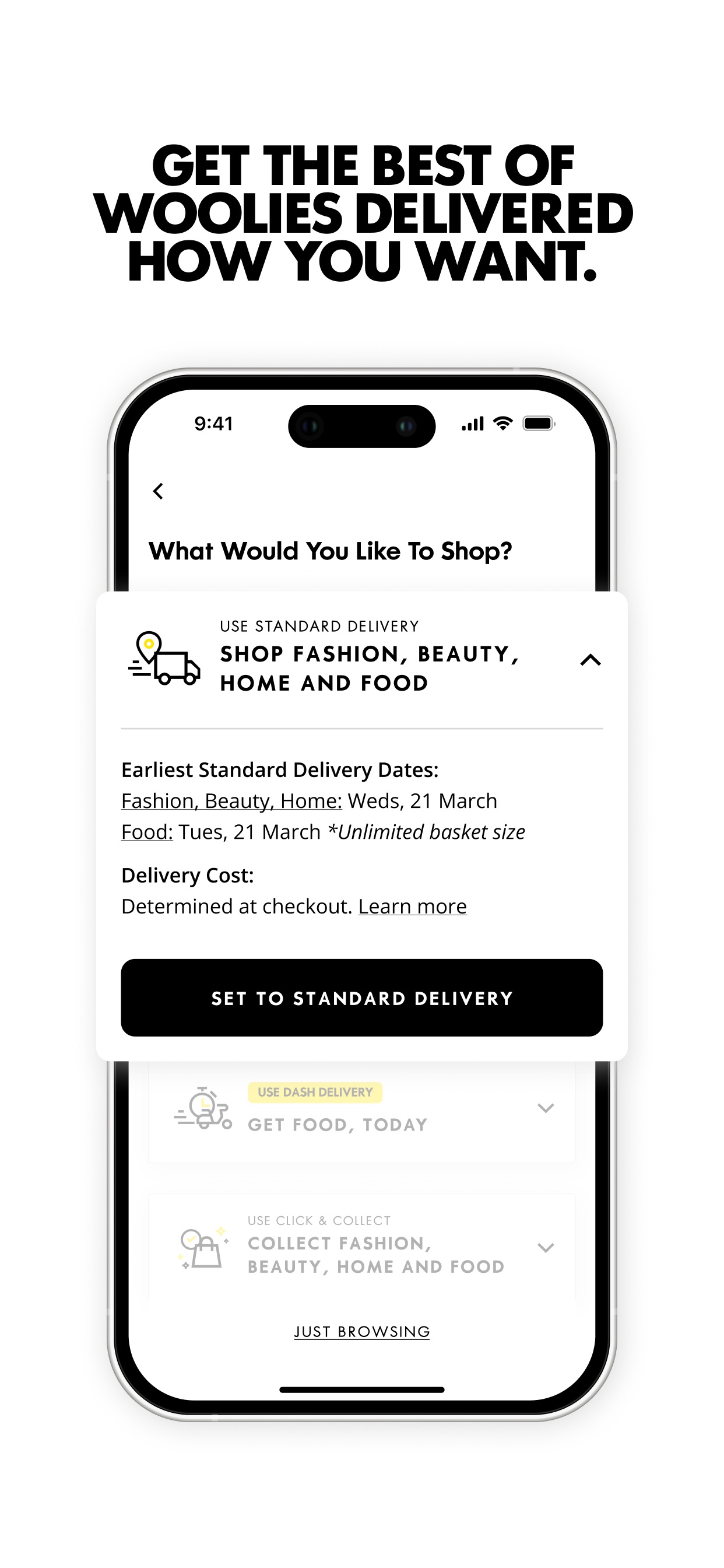 Woolworths App Store screenshot 10: GET THE BEST OF WOOLIES DELIVERED HOW YOU WANT.