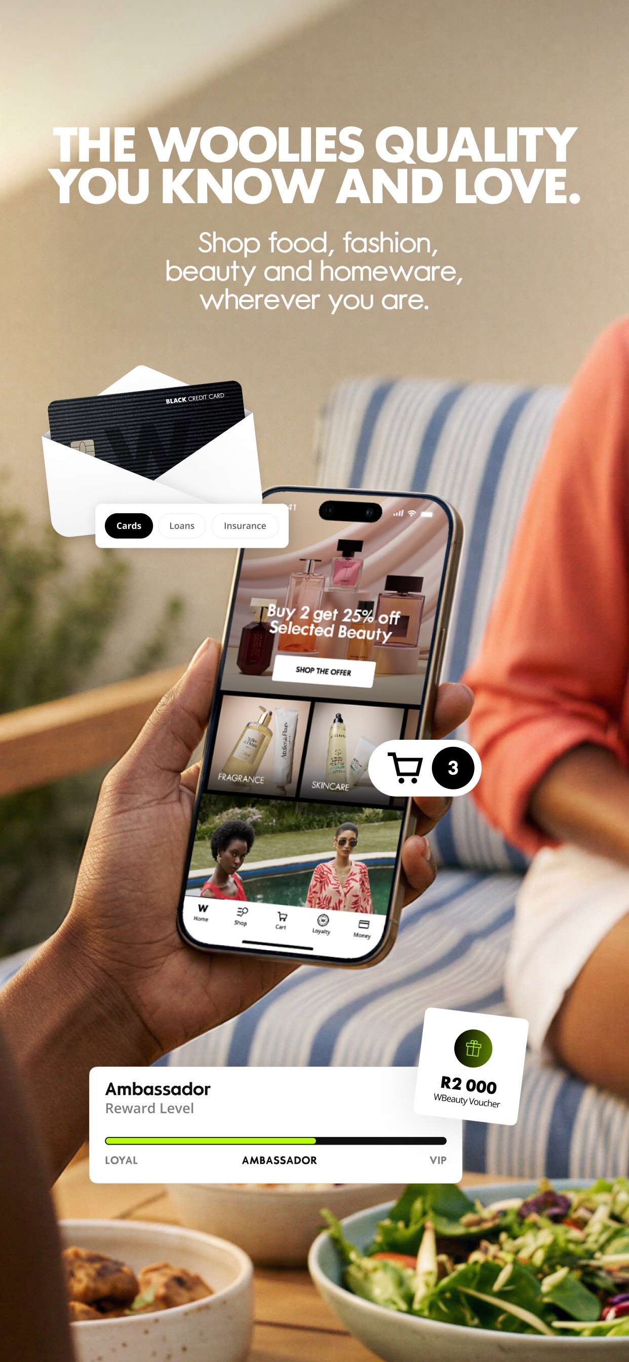Woolworths App Store screenshot: THE WOOLIES QUALITY YOU KNOW AND LOVE. Shop food, fashion, beauty and homeware, wherever you are.