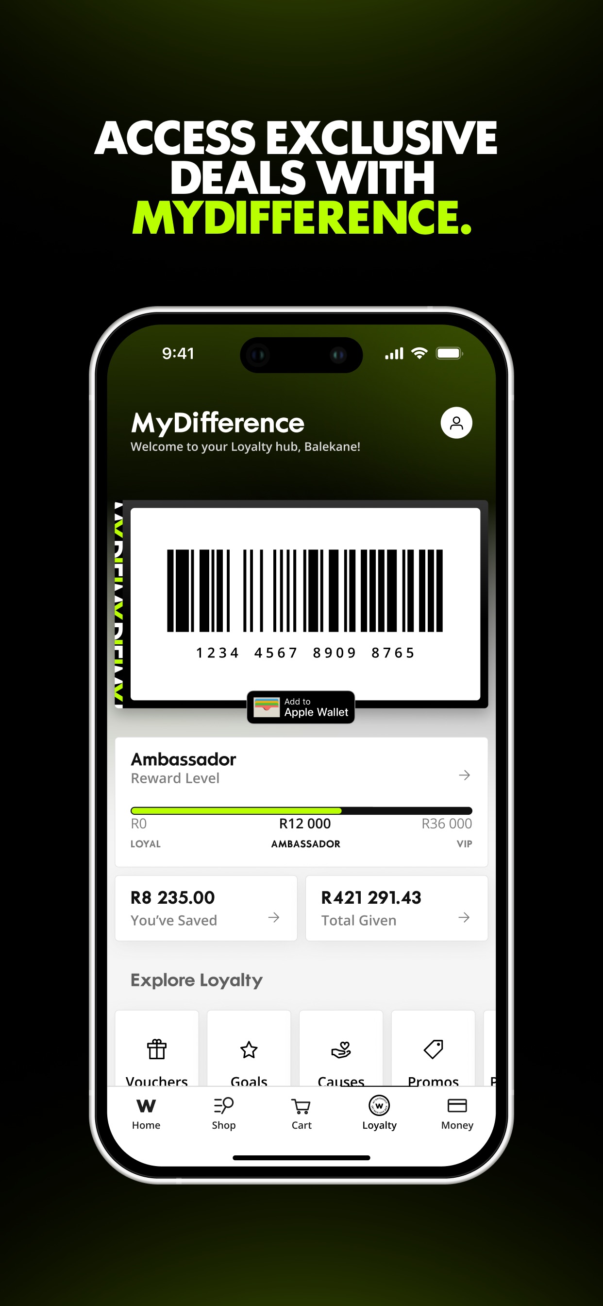 Woolworths App Store screenshot 5: ACCESS EXCLUSIVE DEALS WITH MYDIFFERENCE.